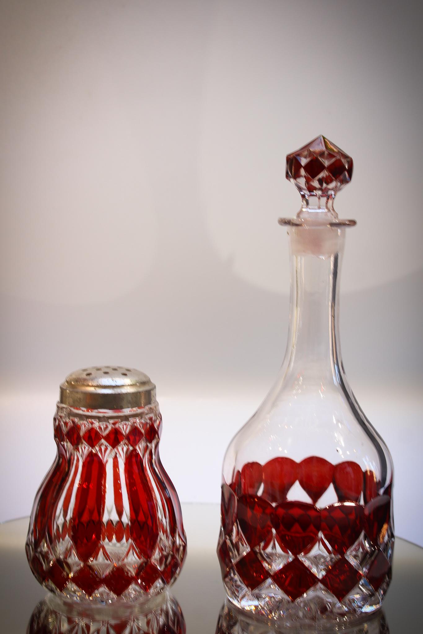 2 pc Lot Victorian Ruby Stained Pioneer Victoria (1 of 6)