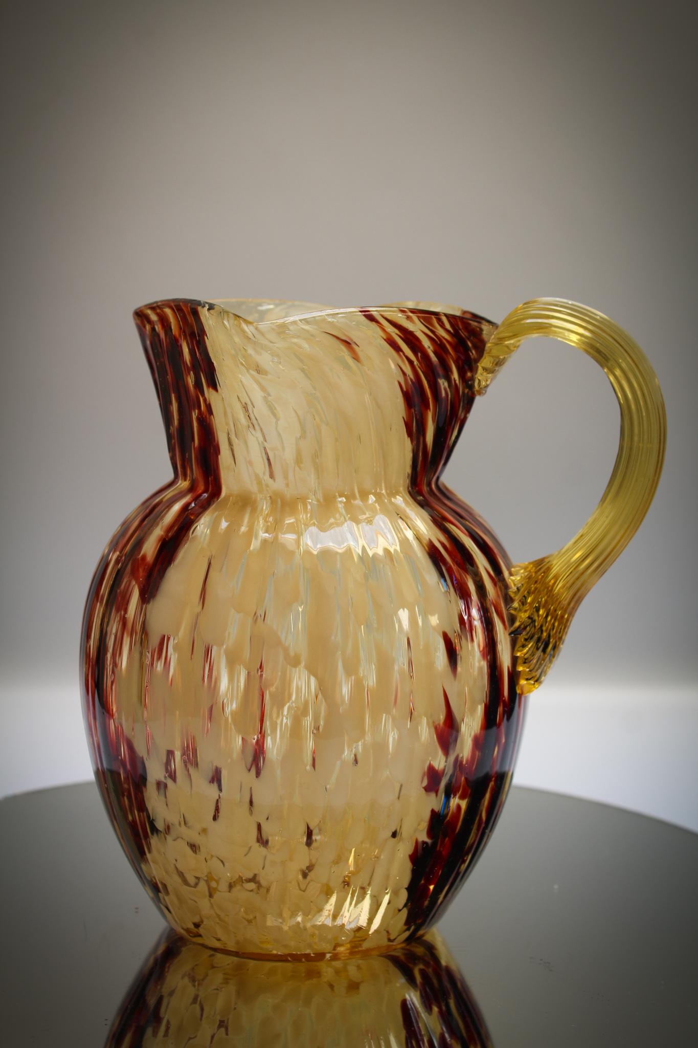 Tortoise Spatter Victorian Glass Water Pitcher (1 of 4)