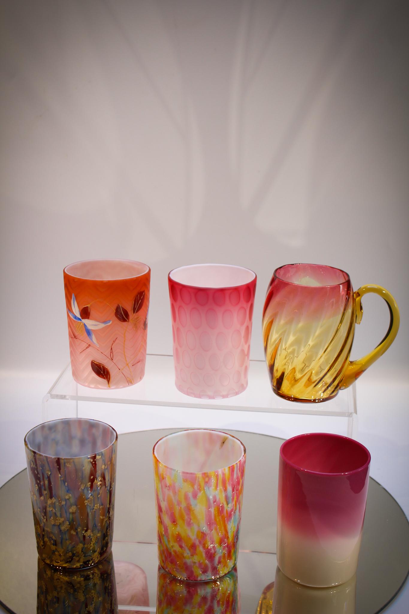 6 pc Lot Victorian Peachblow Spatter Mother of Pearl (1 of 3)