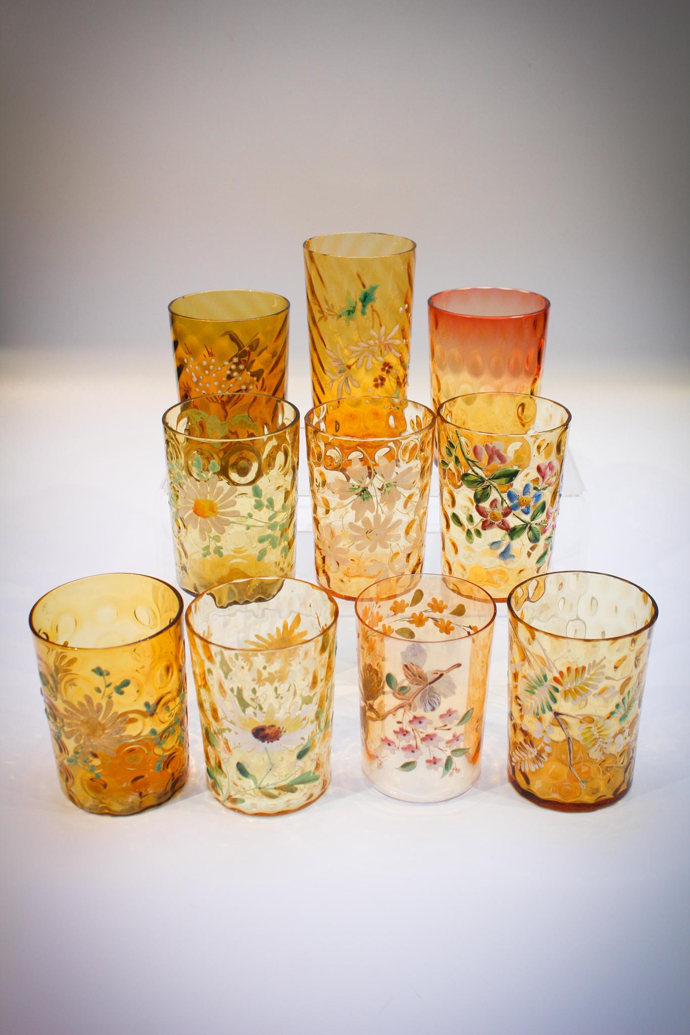 10 pc Lot Victorian Glass Antique Tumblers (1 of 4)