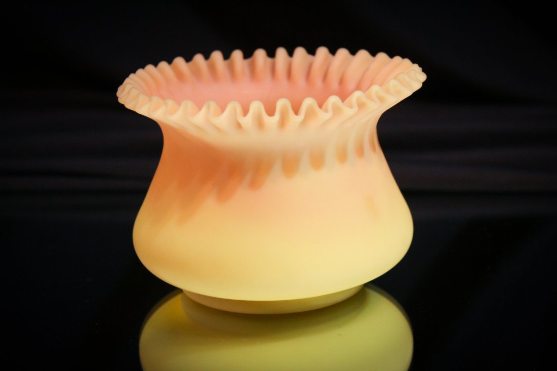 Mt. Washington Burmese Glass Sugar Bowl: Another fine offering of Burmese. Nice Mt. Washington burmese sugar bowl. Measures 3" tall. Got the creamer? Then you need this right?