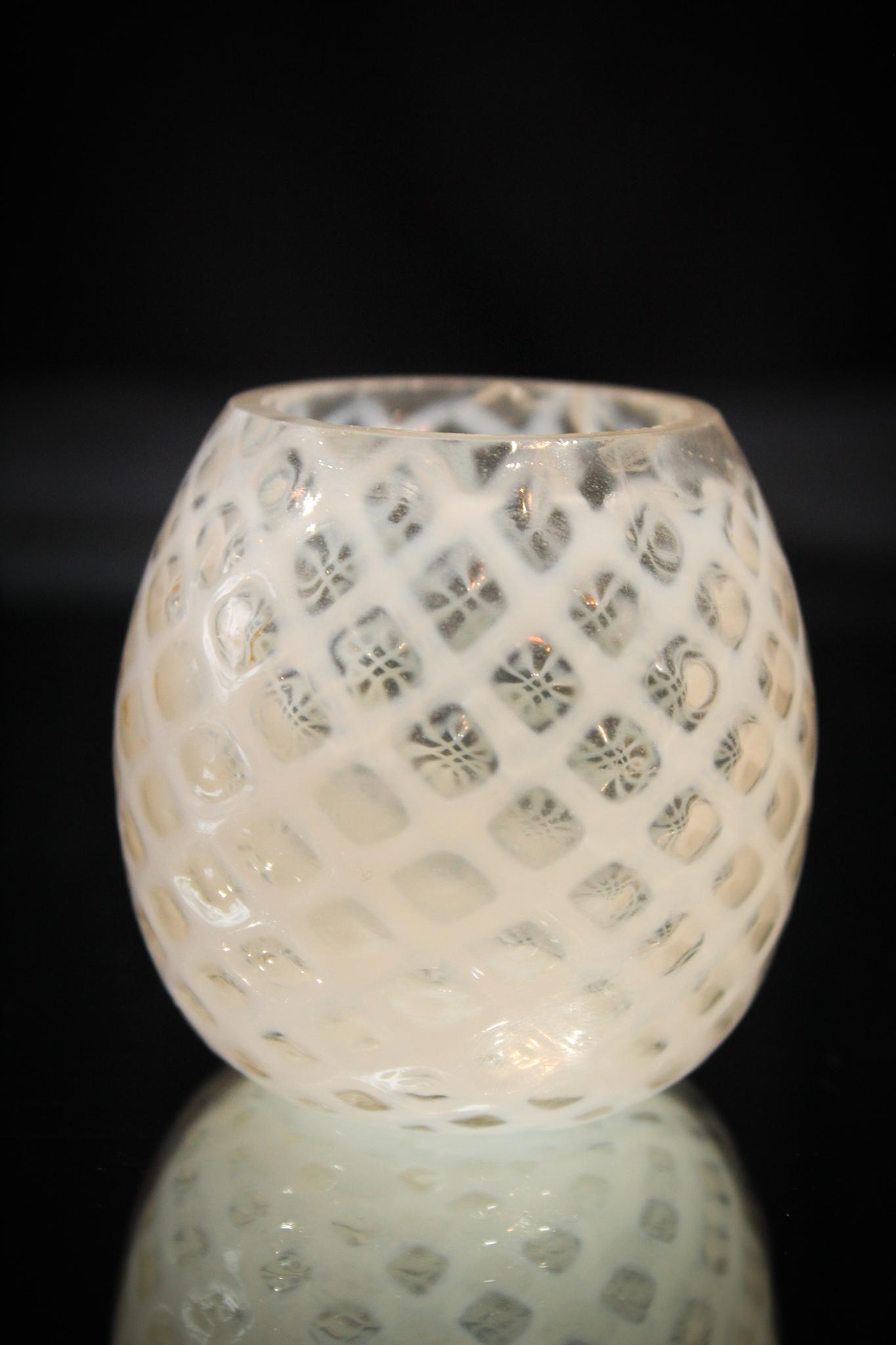 Buckeye Opalescent Lattice Toothpick Holder: Now this is a goody. Great example of the Bubble lattice pattern. Nice.