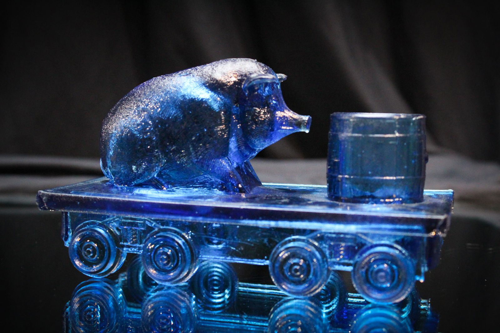 Bellaire Goblet Pig on Flat Car Toothpick: Always a tough one to find. This is another nice example. Piggy on a Flatcar Victorian Toothpick Holder.