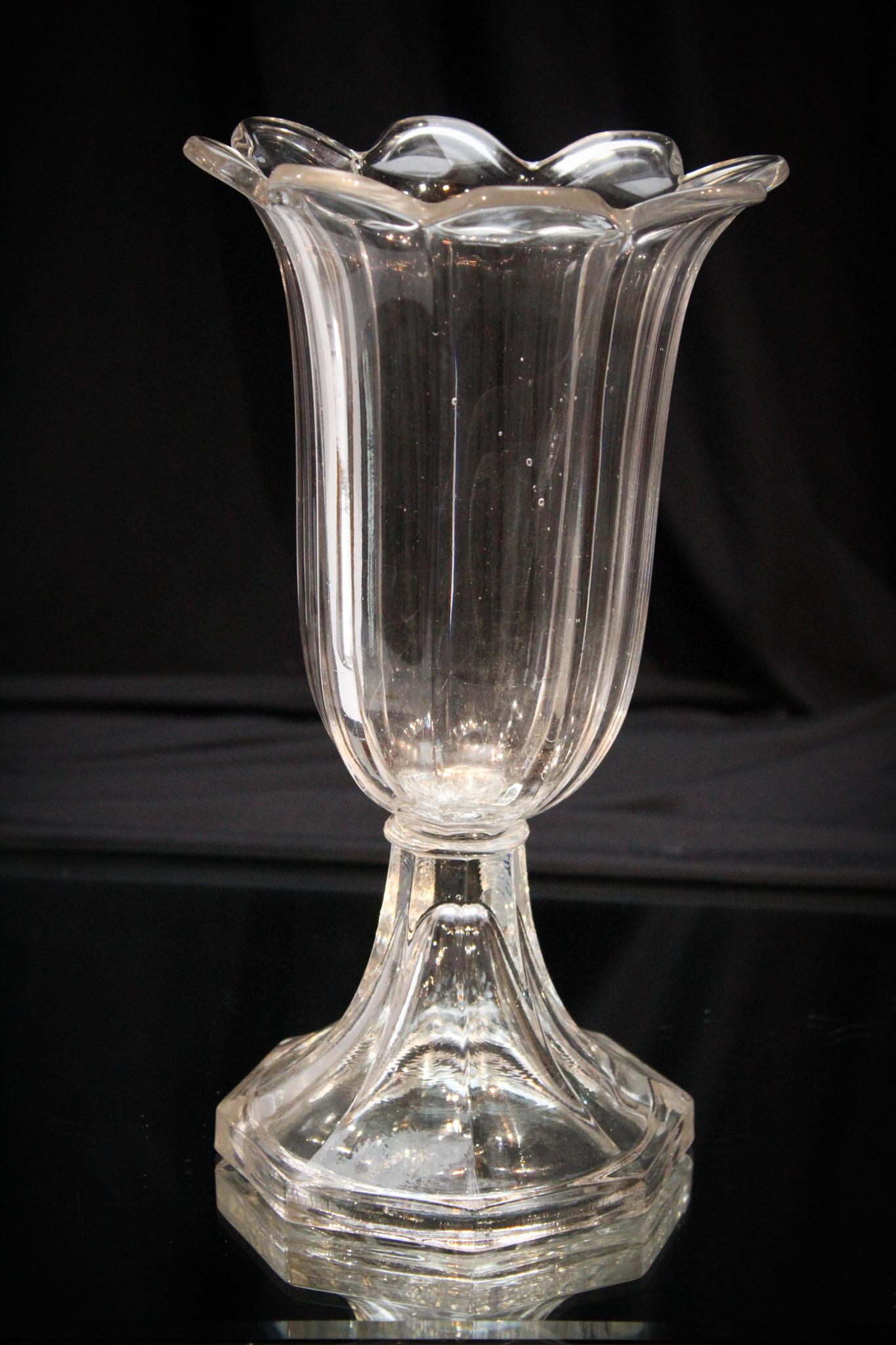 Early Flint Unusual in Form Celery Vase: Great example here with no damage to make note of. Nice early piece.