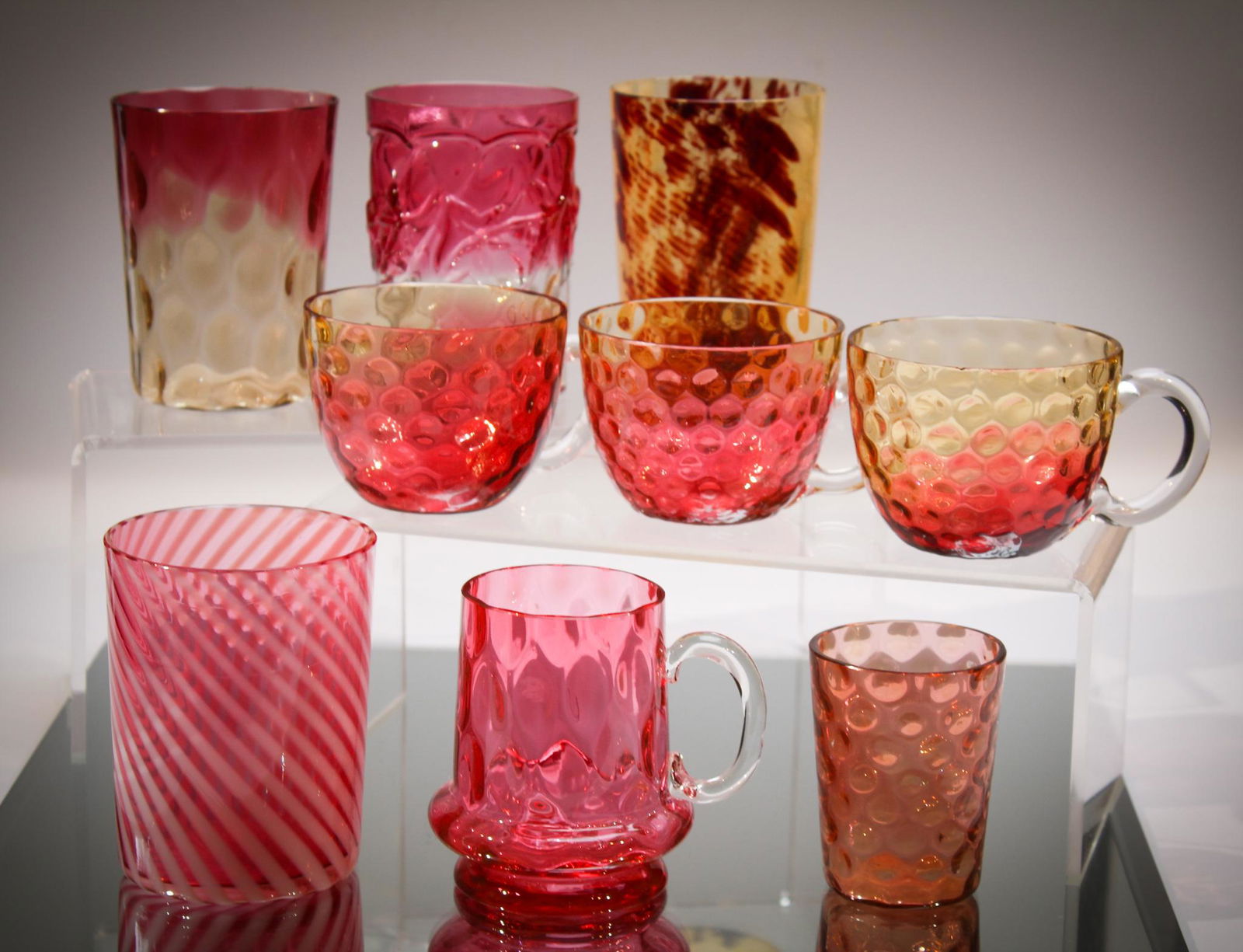 7 pc Magnum Goody Lot: Folks, Yep you guessed it! Another chance for a Magnum Goody Lot. We are known for these. Here's a 7 pc Lot of Victoriana including examples in cranberry and amberina glass. Tallest measures 3 1/2" ta