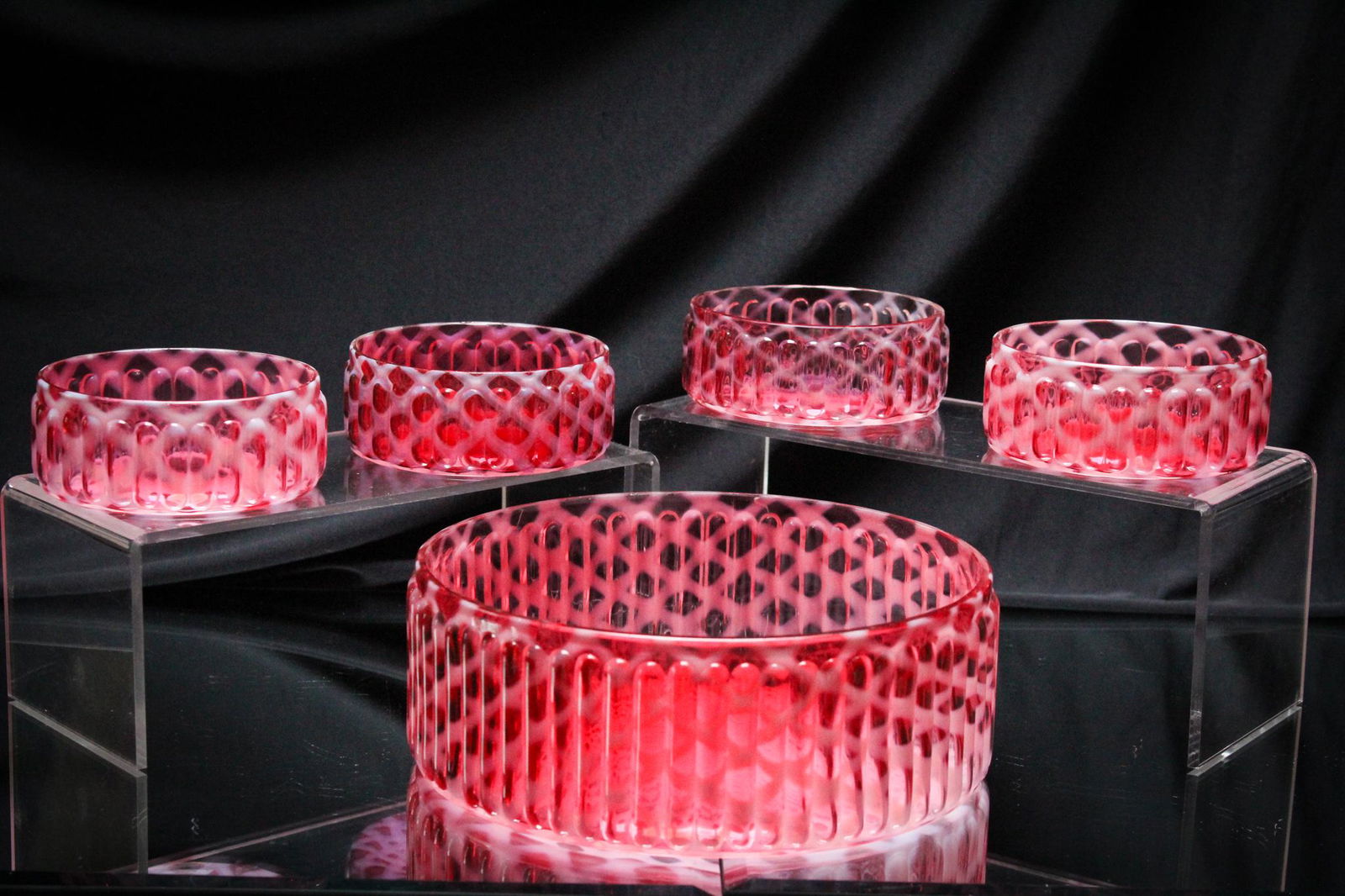 Northwood Cranberry Opalescent 5 pc. Berry Set (1 of 10)