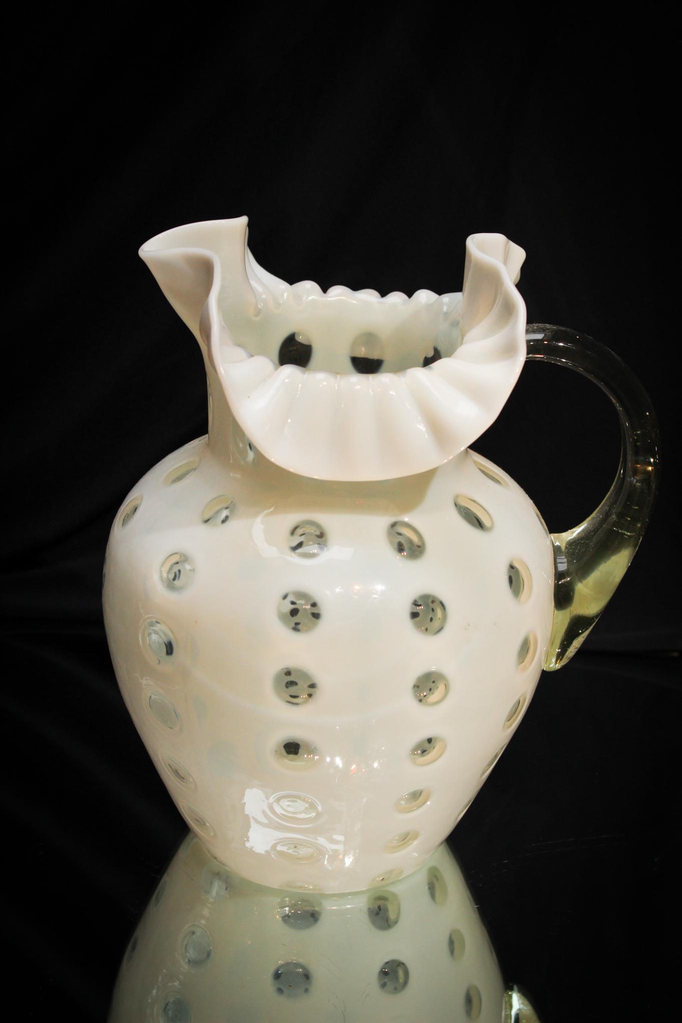 Rare Opalescent Polka Dot Water Pitcher (1 of 5)
