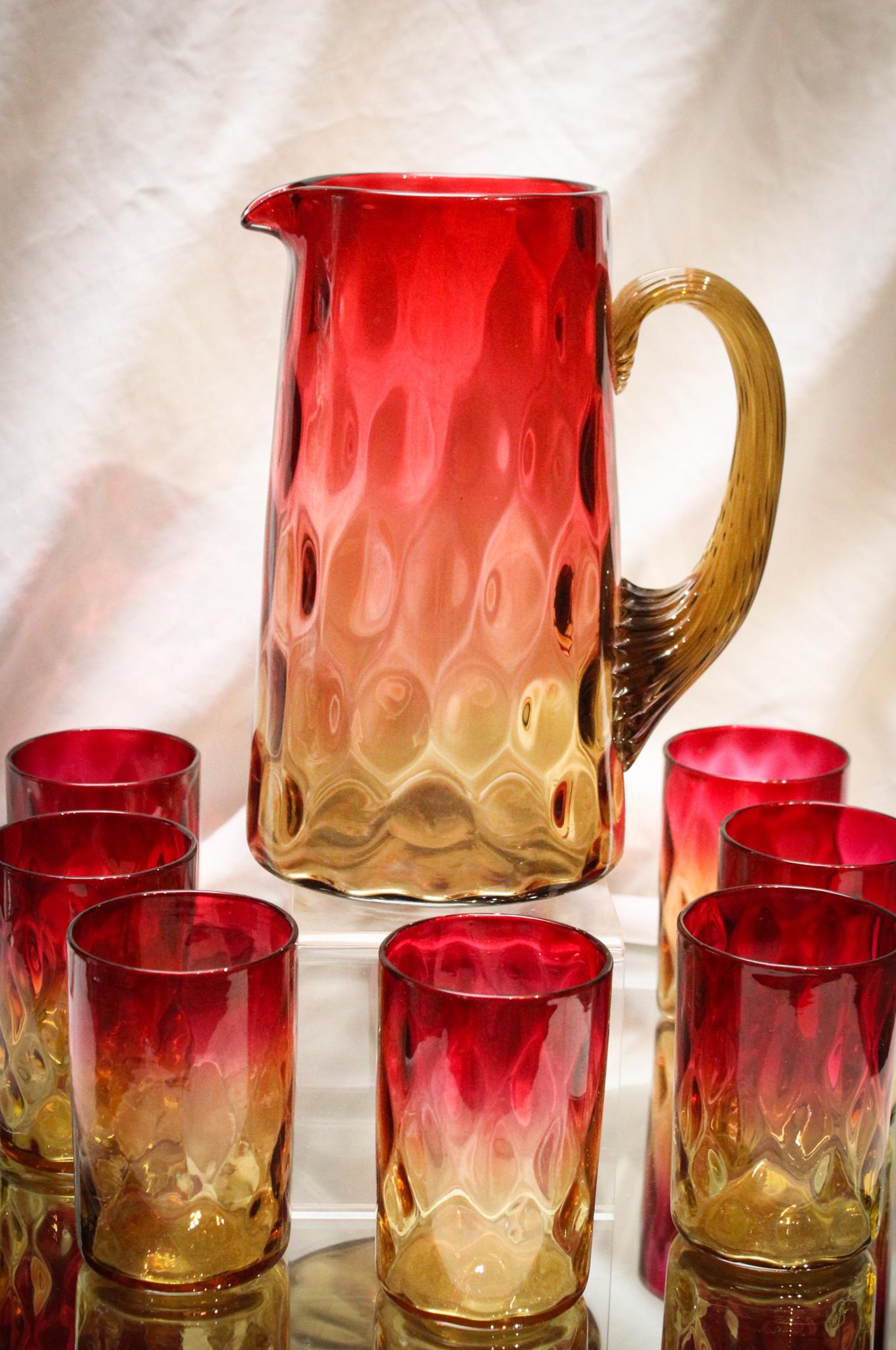 Mt Washington Amberina Water set (1 of 7)