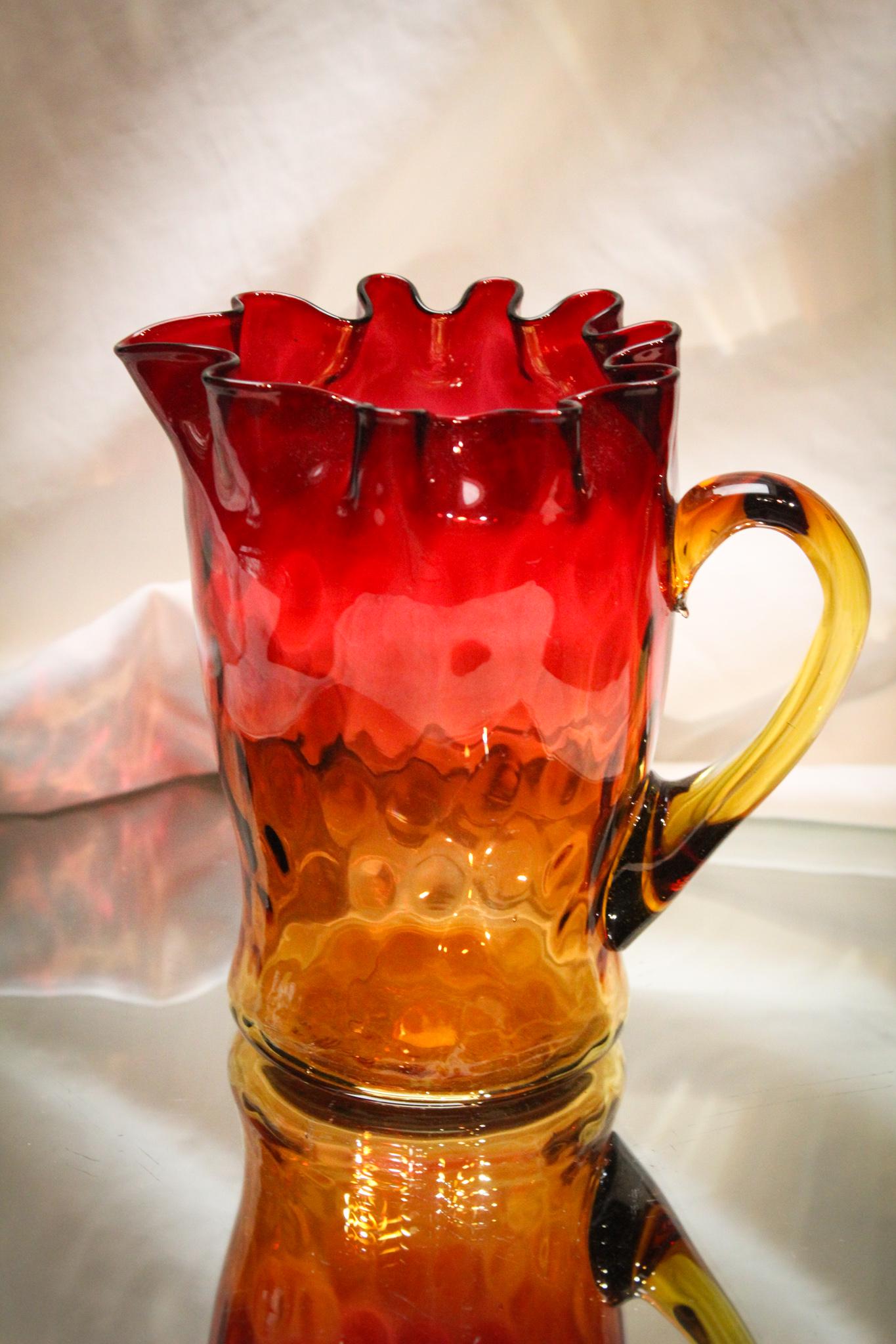 New England Amberina Glass Pitcher (1 of 5)