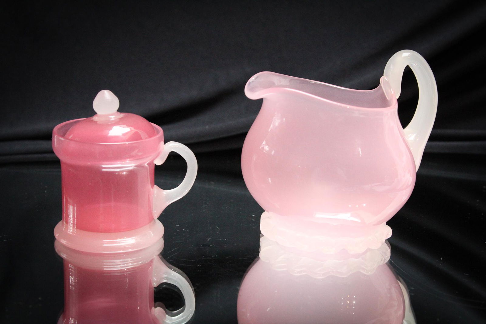 Stevens & Williams Rose & Alabaster 2pc Lot (1 of 6)