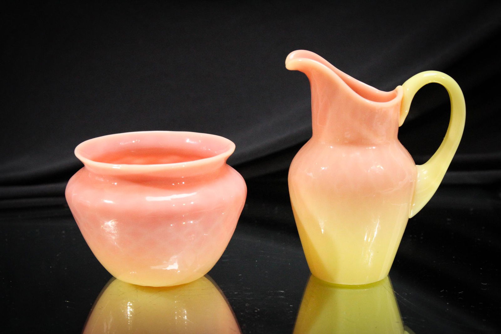 Mt. Washington DQ Glossy Burmese Creamer & Sugar (1 of 7)