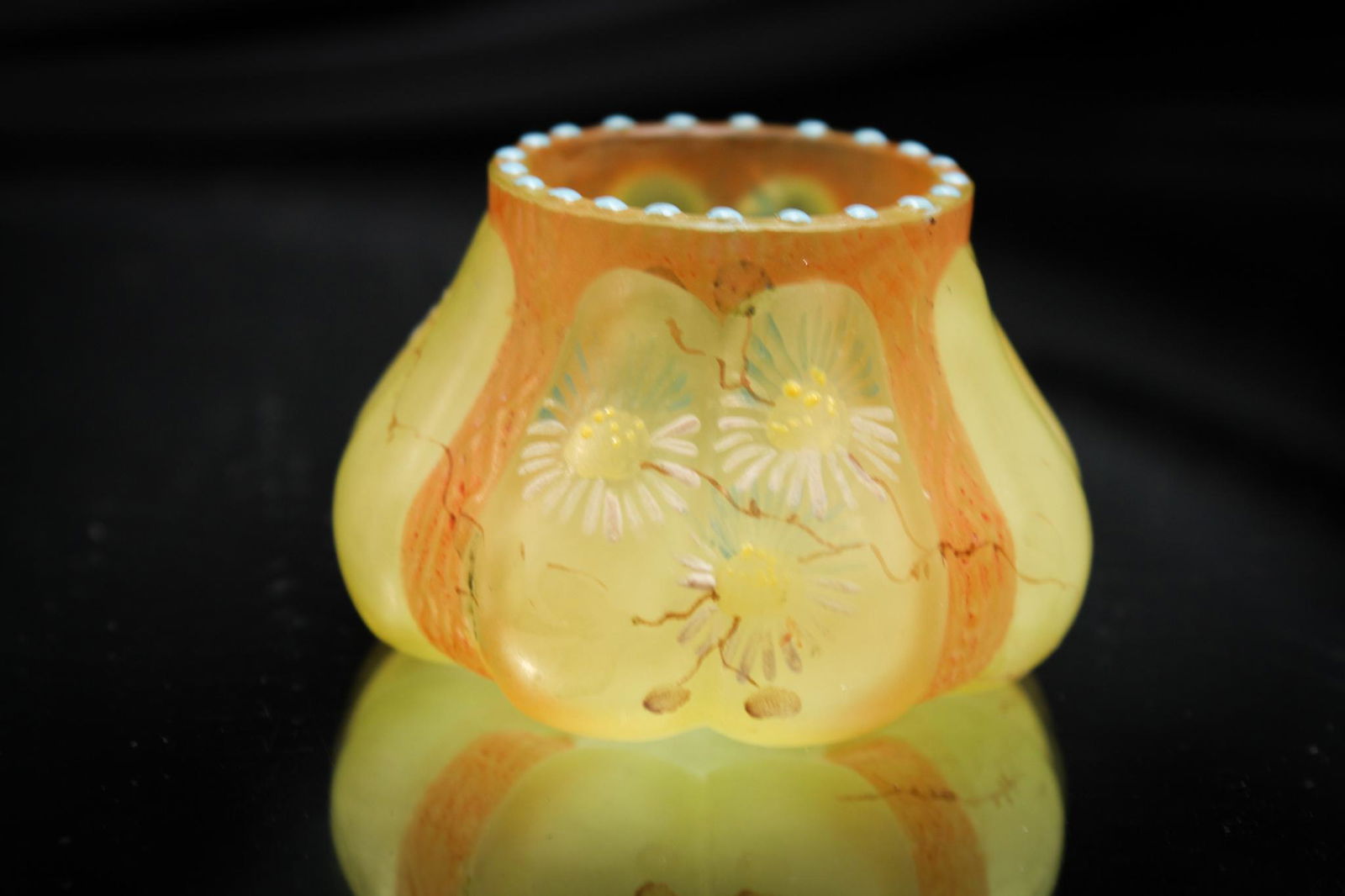 Rare Vaseline Mt. Washington Fig Mold Toothpick Holder (1 of 4)