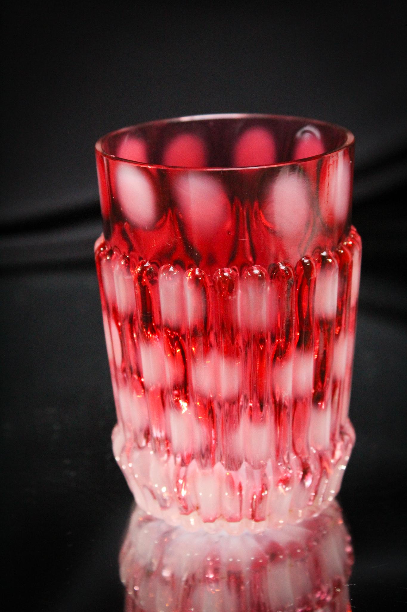 Northwoood Cranberry Rare Opalescent Tumbler (1 of 3)