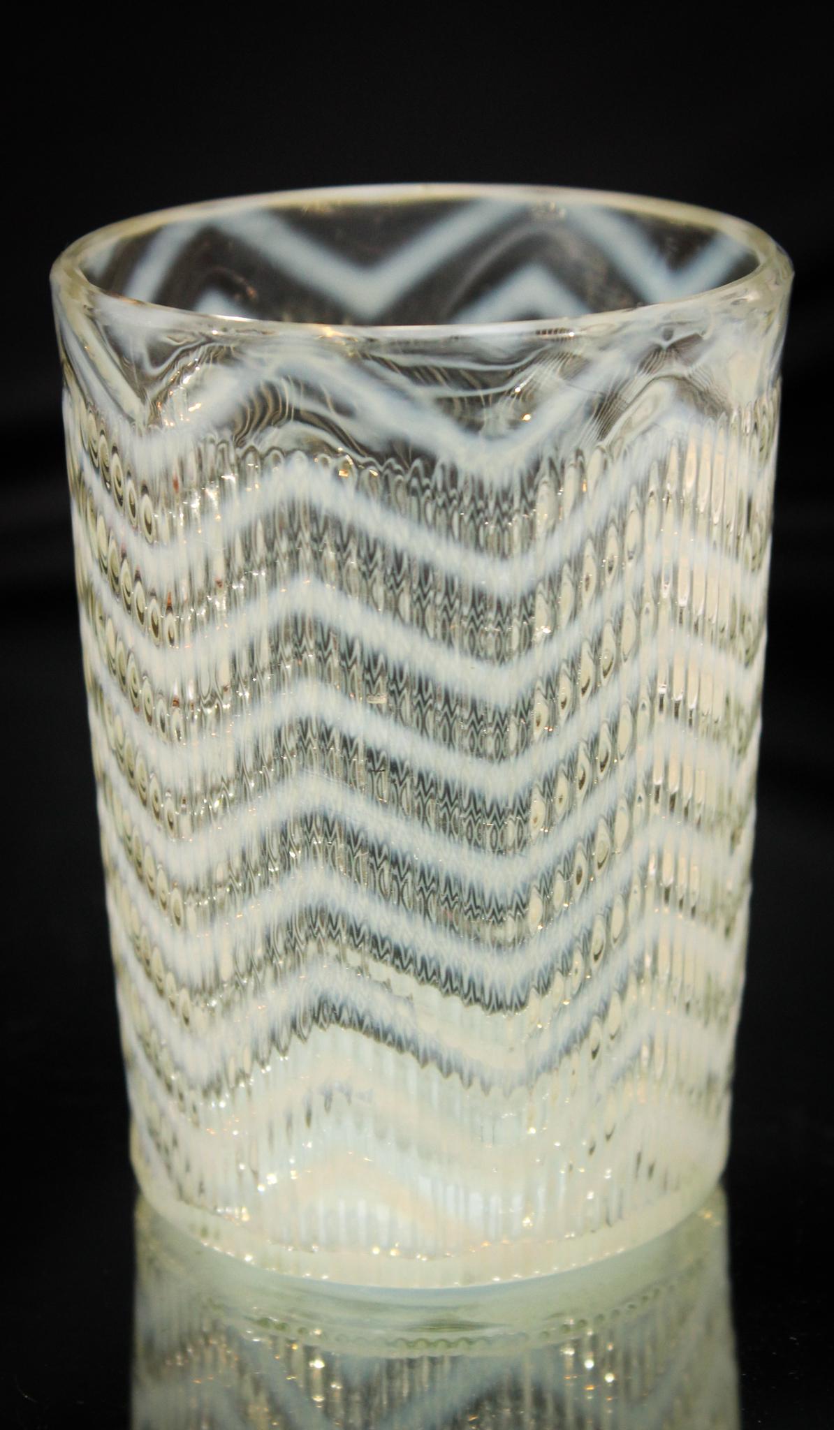 Rare Opalescent Ribbed Herringbone Victorian Tumbler (1 of 3)