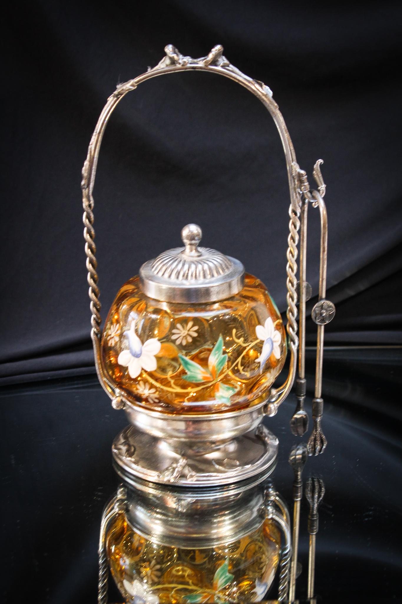Victorian Honey Amber Forbes Silverplate Pickle Castor (1 of 4)