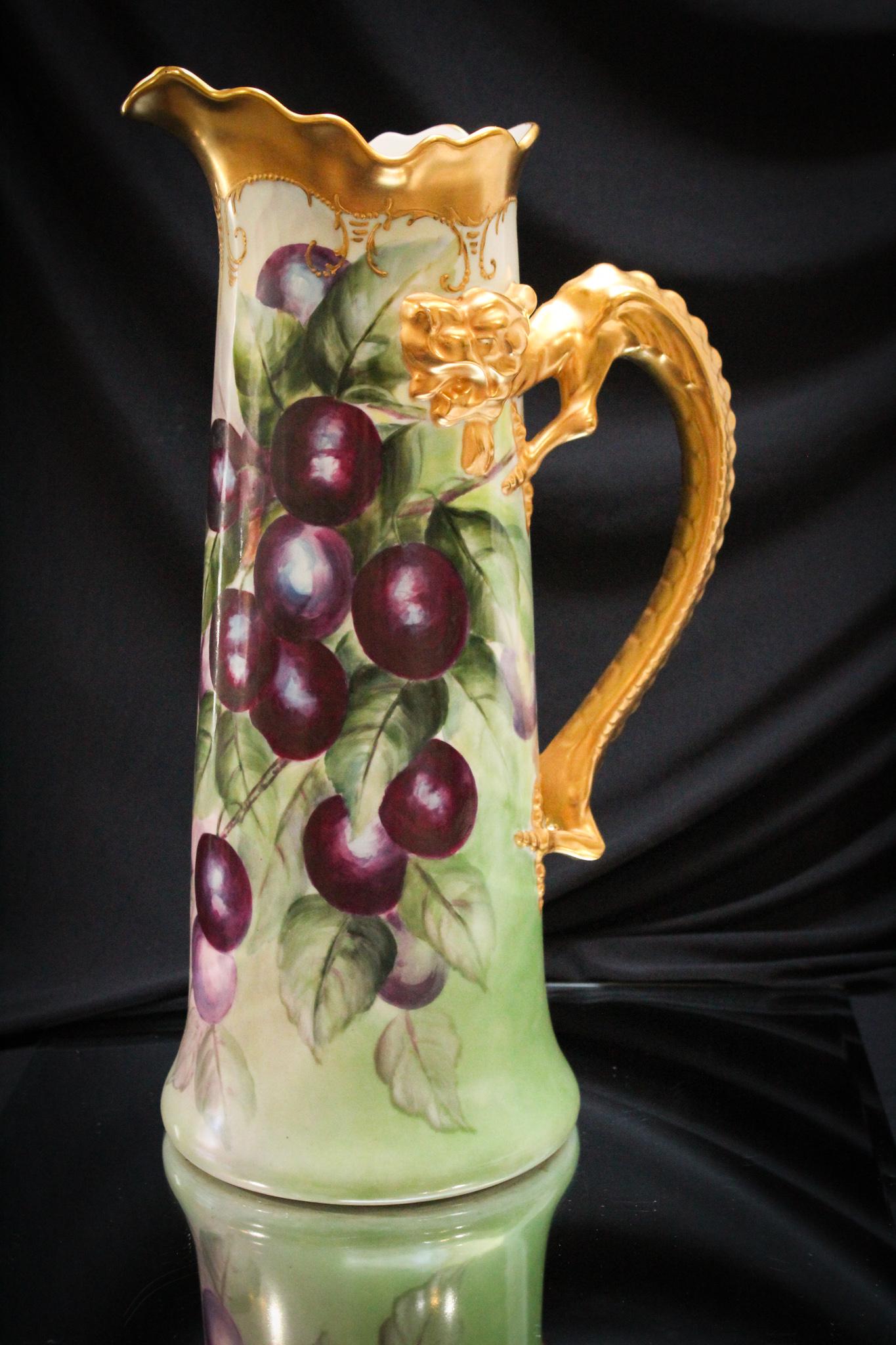 JPL France Limoges Dragon Handle Porcelain Tankard (1 of 5)