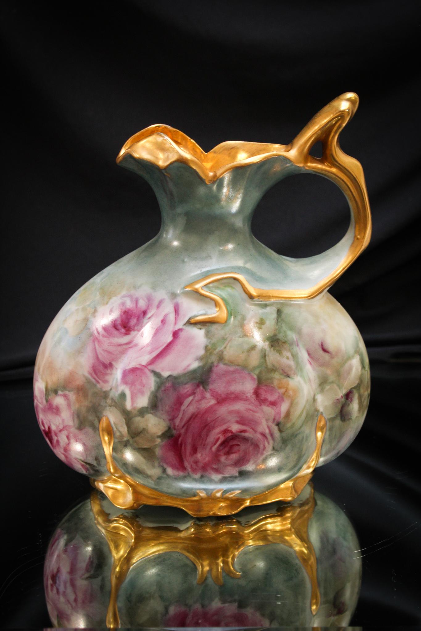 French Porcelain Roses Ewer (1 of 5)