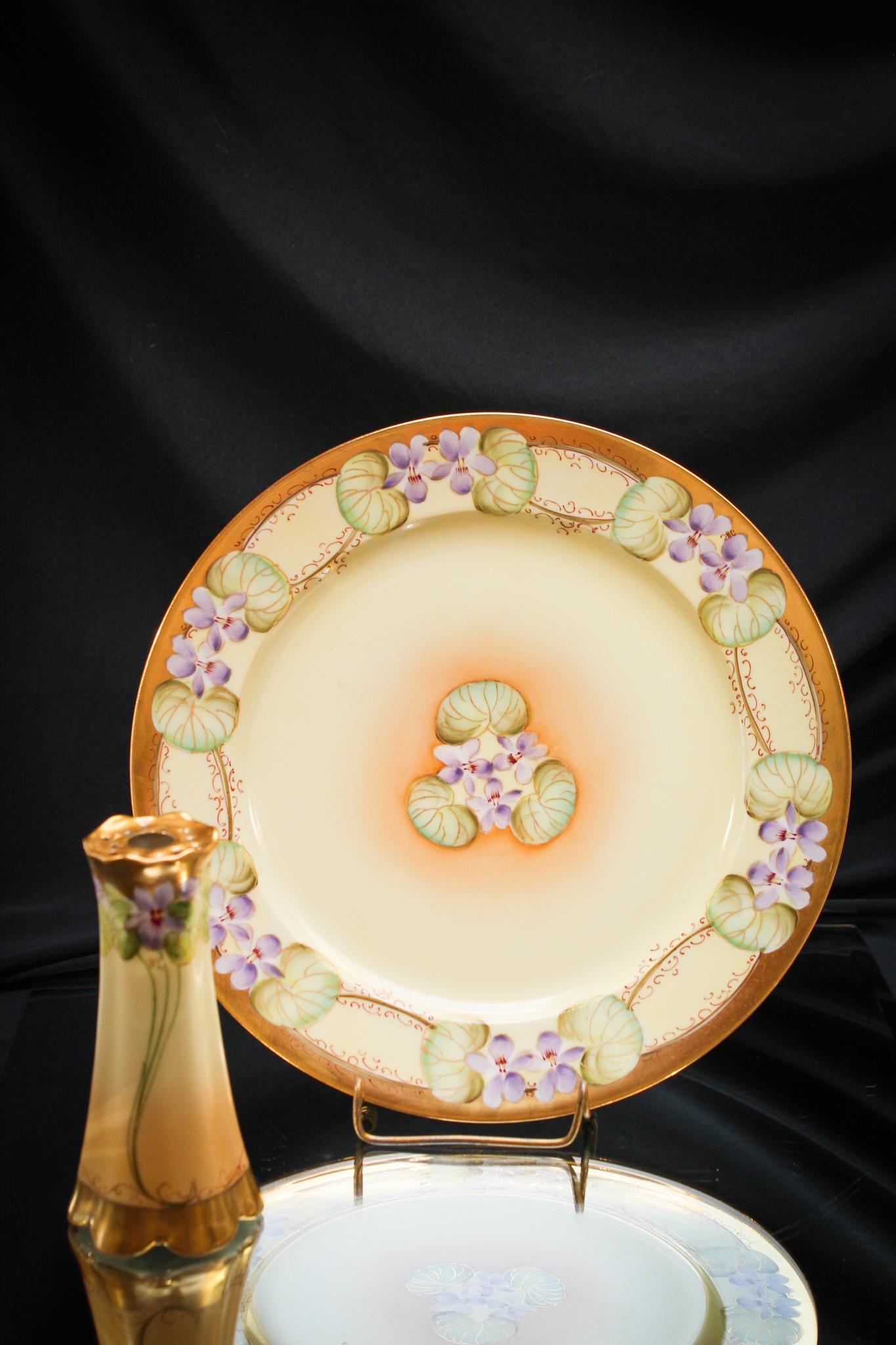 2 pc Lot Pickard incl Hatpin holder and Plate (1 of 5)