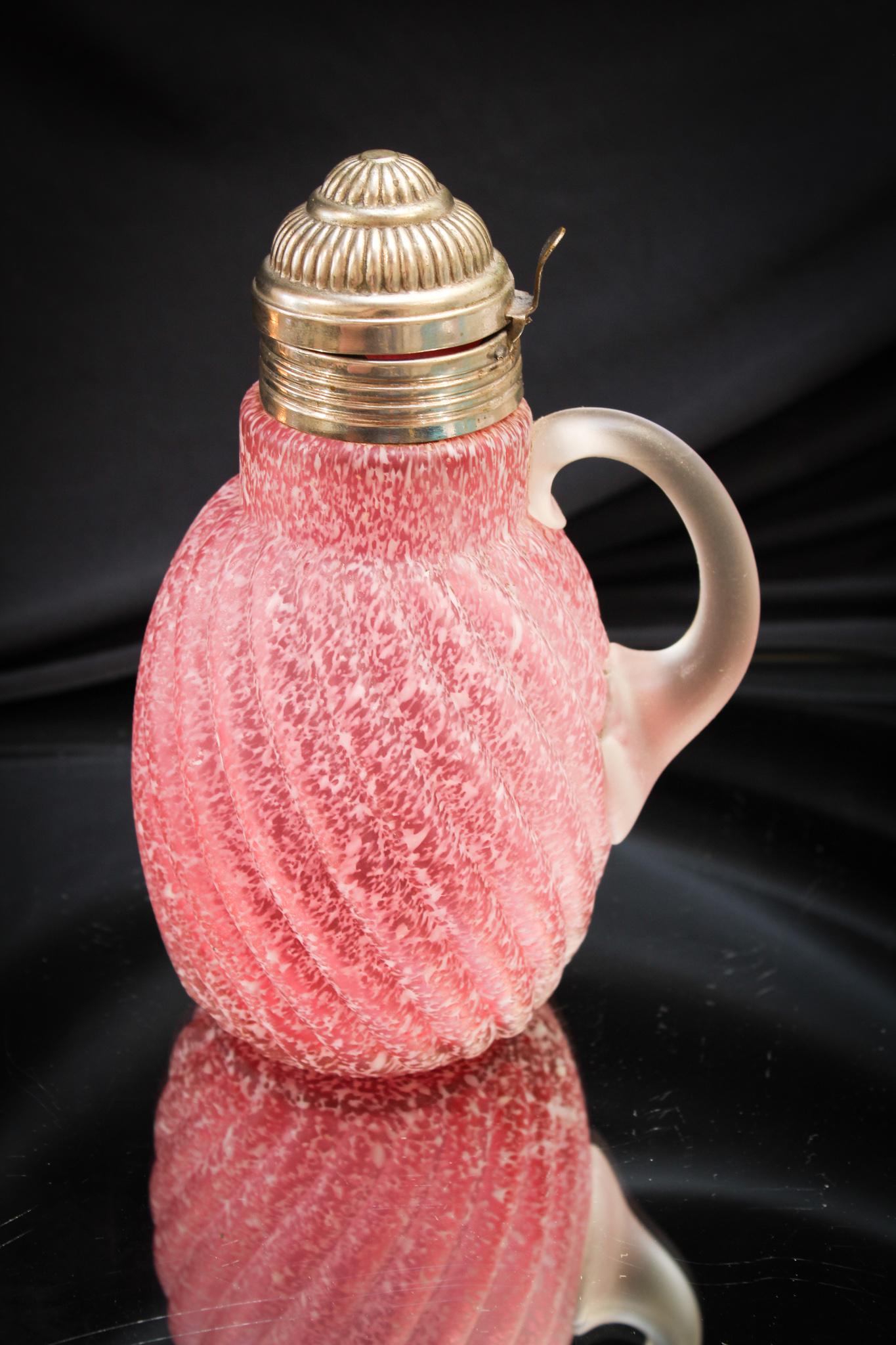 Cranberry Reverse Swirl Victorian Syrup Pitcher (1 of 3)