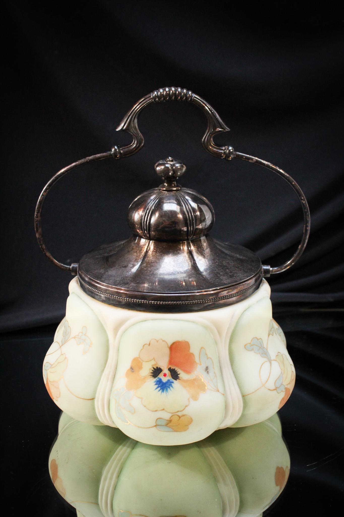 Pairpoint Pansy dÃ©cor Victorian Biscuit Jar (1 of 5)