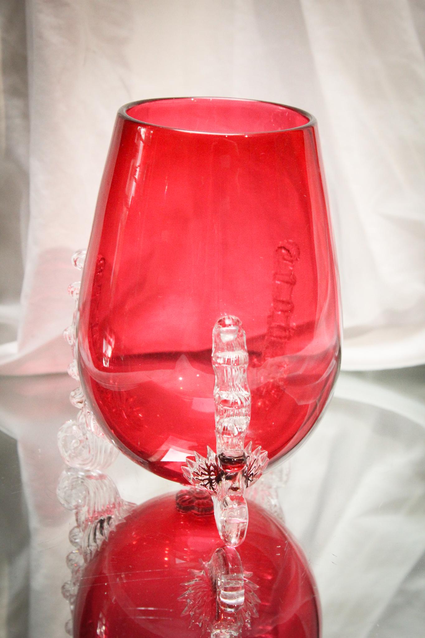 Hobb's Leighton Victorian Cranberry Celery Vase (1 of 4)