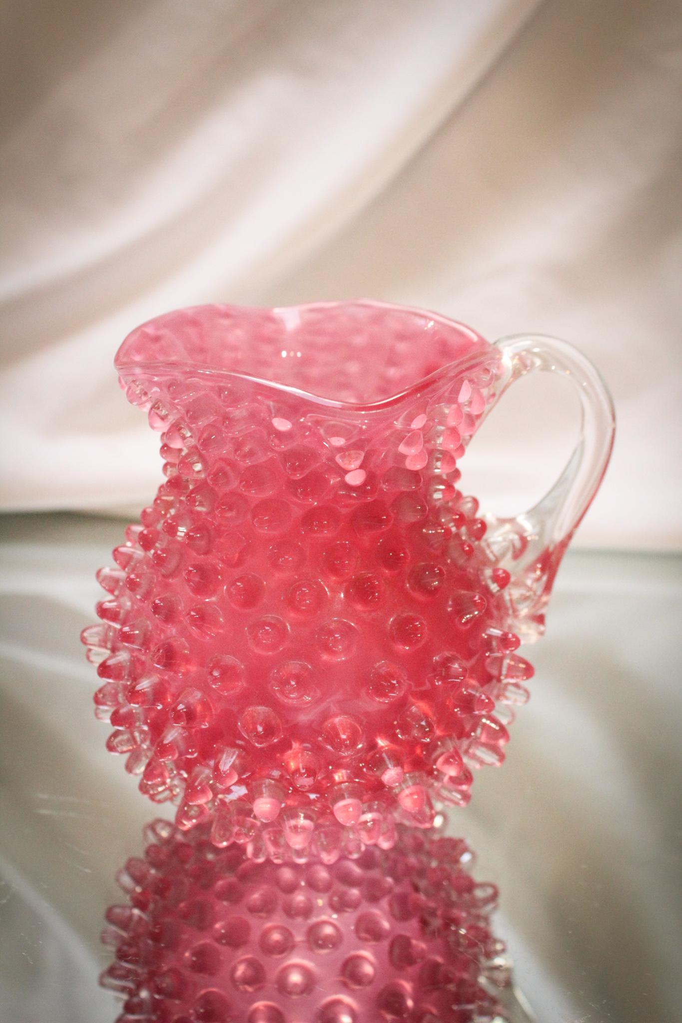 Hobb's Hobnail Rose Victorian Glass Creamer (1 of 4)