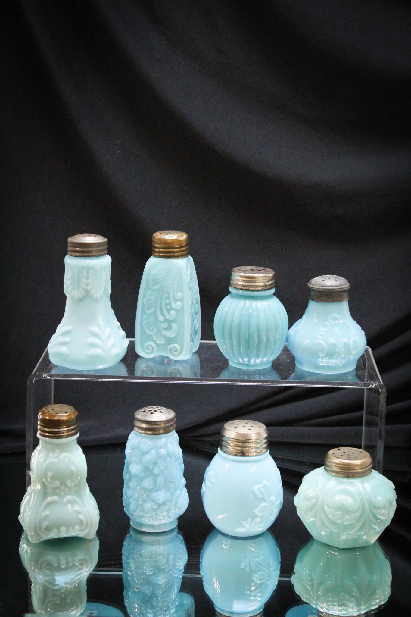 8 pc Lot Victorian Blue Salt Shakers (1 of 3)