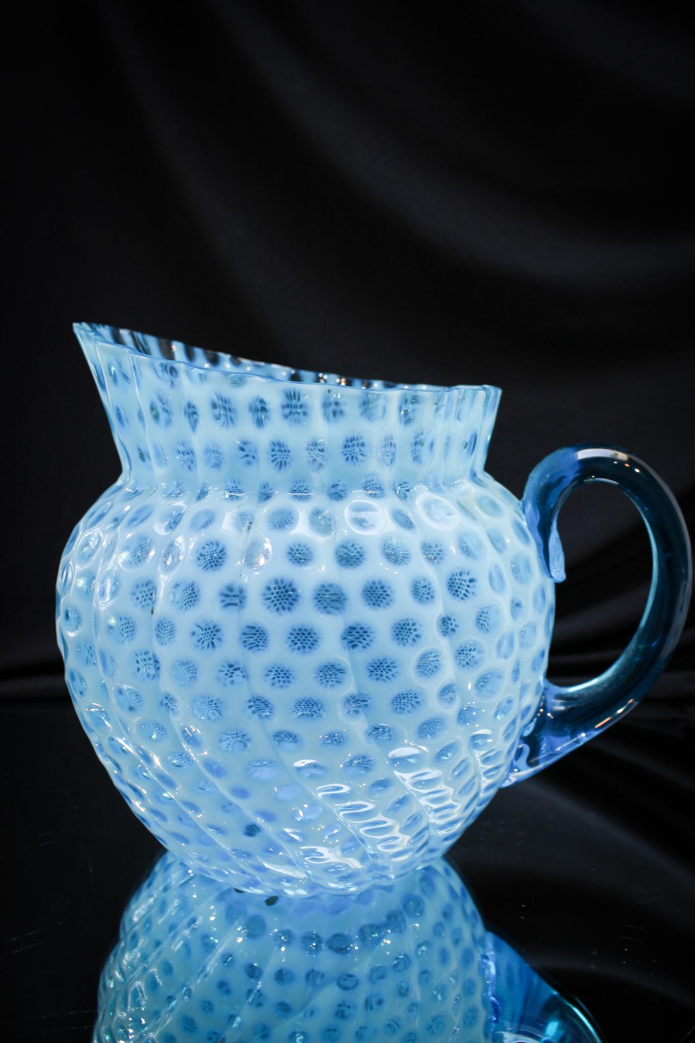 Scarce As-is Hobb's Windows Swirl Opalescent Pitcher (1 of 8)