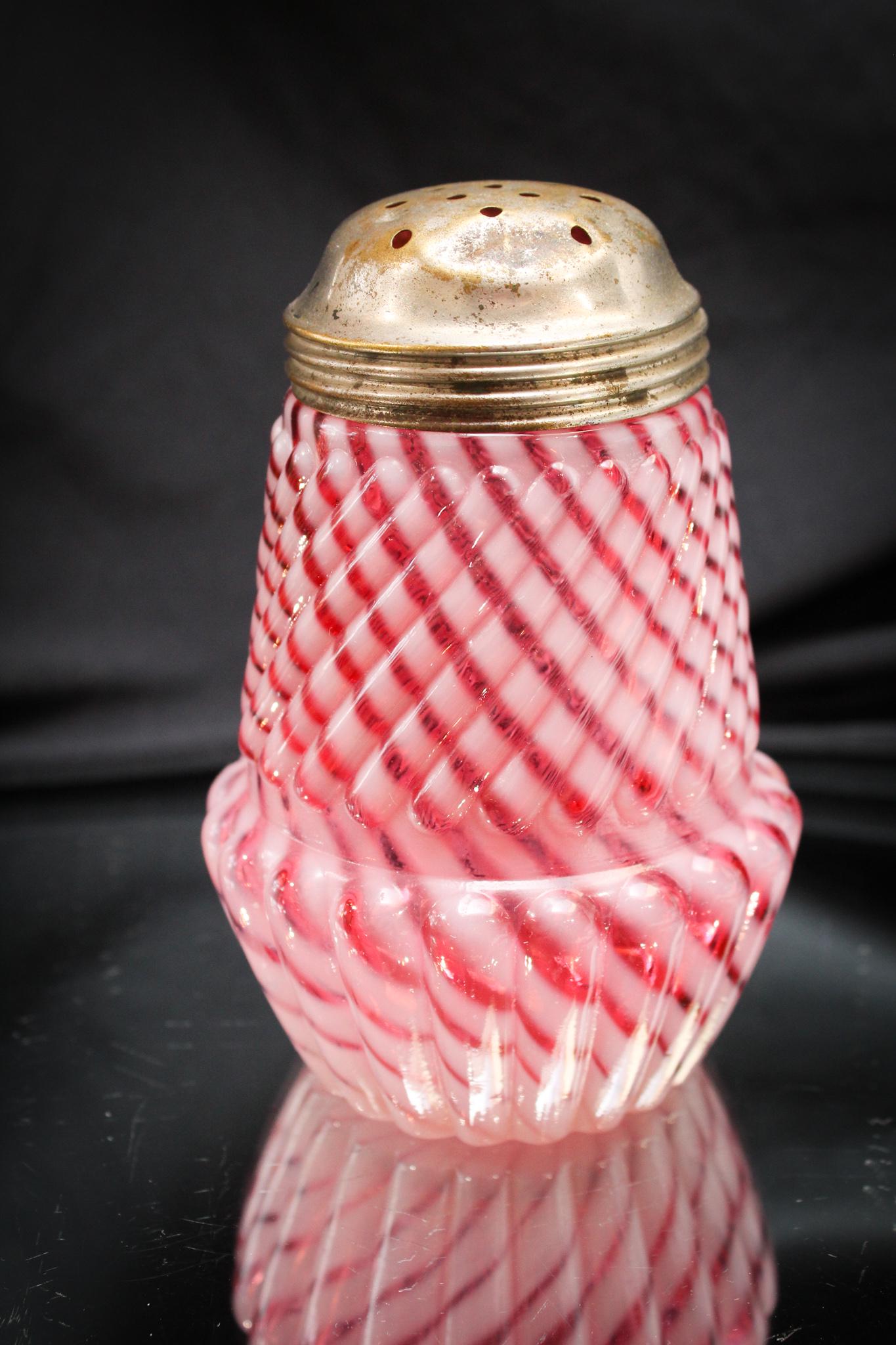 Northwood Cranberry Opalescent Victorian Sugar Shaker (1 of 3)