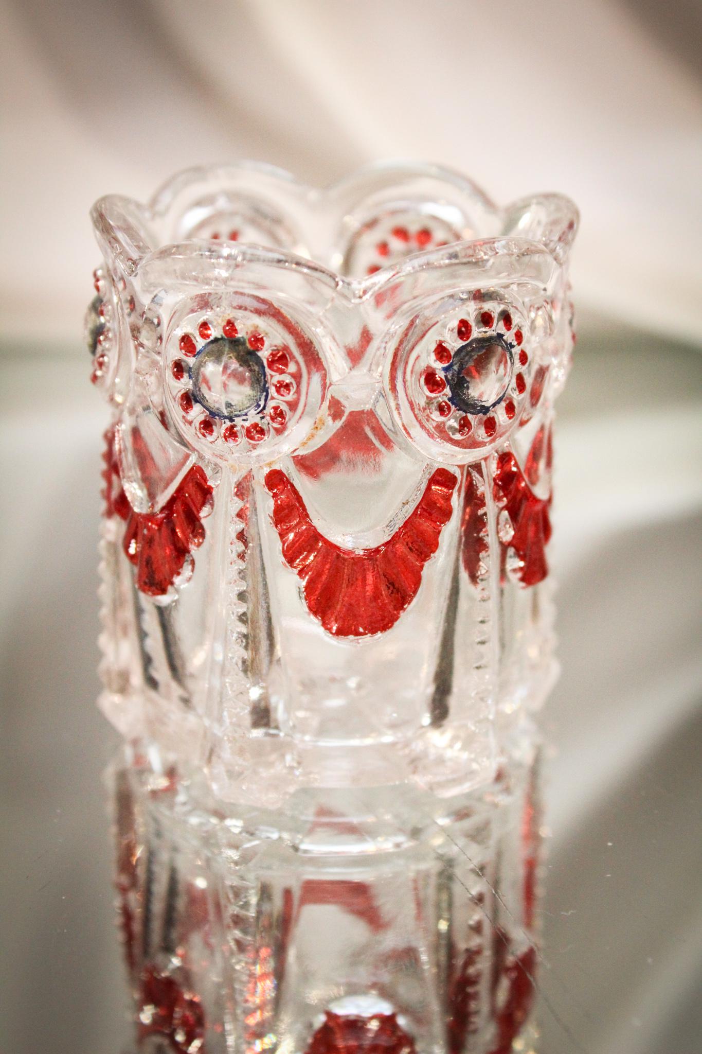 Ruby Stained Rare Alabama w/blue Victorian Toothpick Holder (1 of 4)