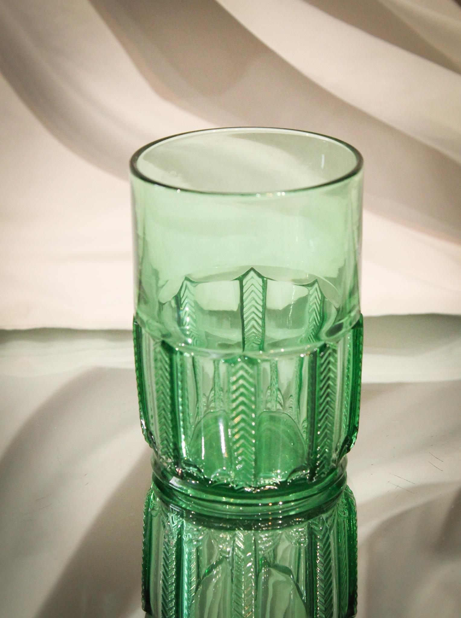 Greentown Herringbone Buttress Victorian Tumbler (1 of 4)