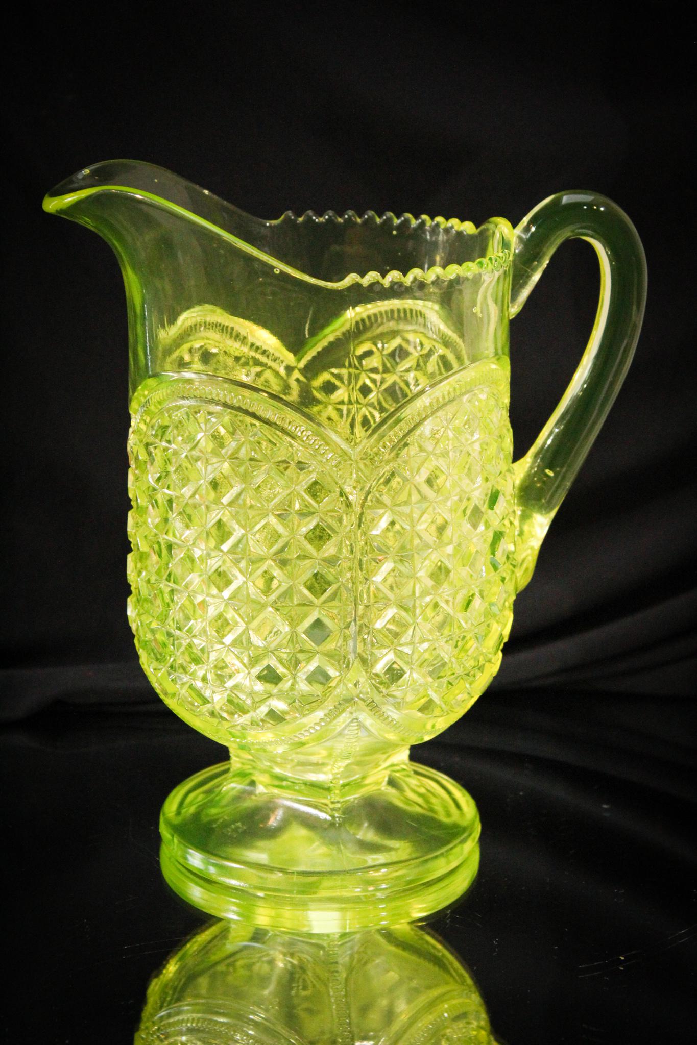 Greentown Vaseline Victorian Austrian Water Pitcher (1 of 4)
