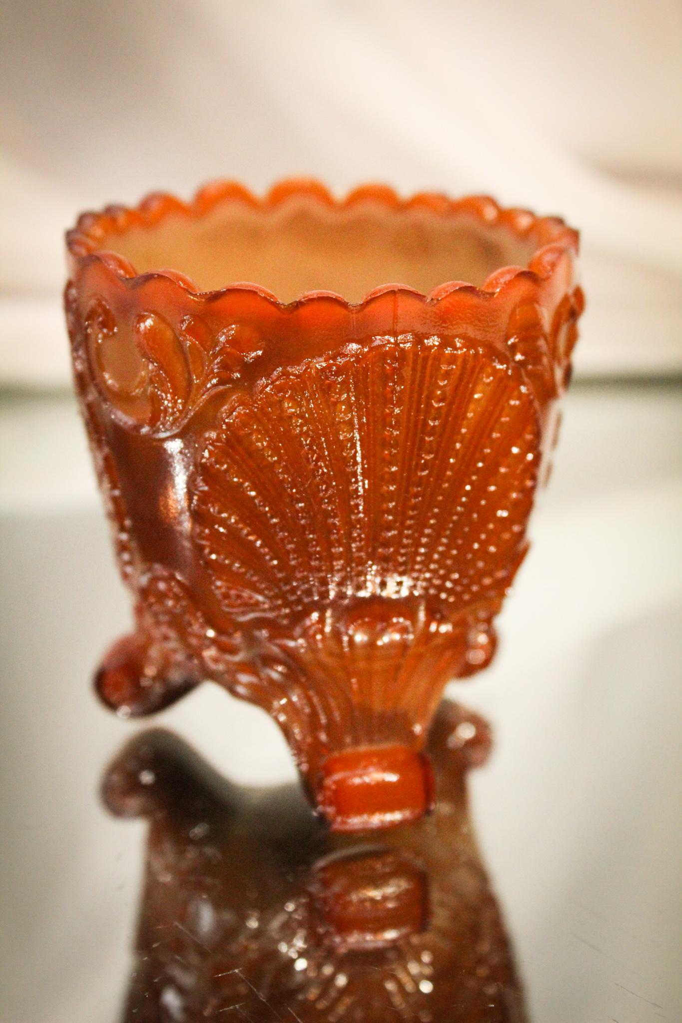 Victorian Chocolate Glass Geneva pattern Toothpick Holder (1 of 4)