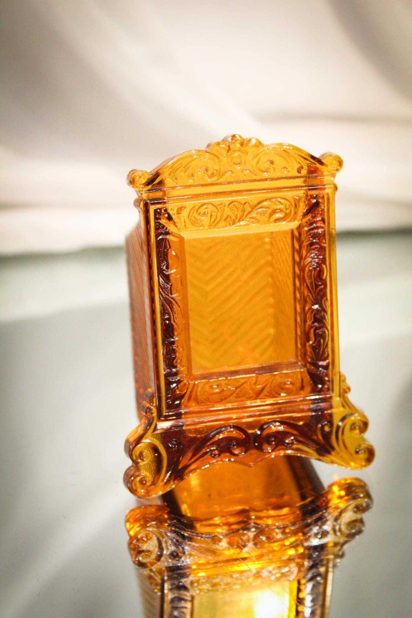 Greentown Amber Picture Frame Victorian Toothpick Holder (1 of 3)