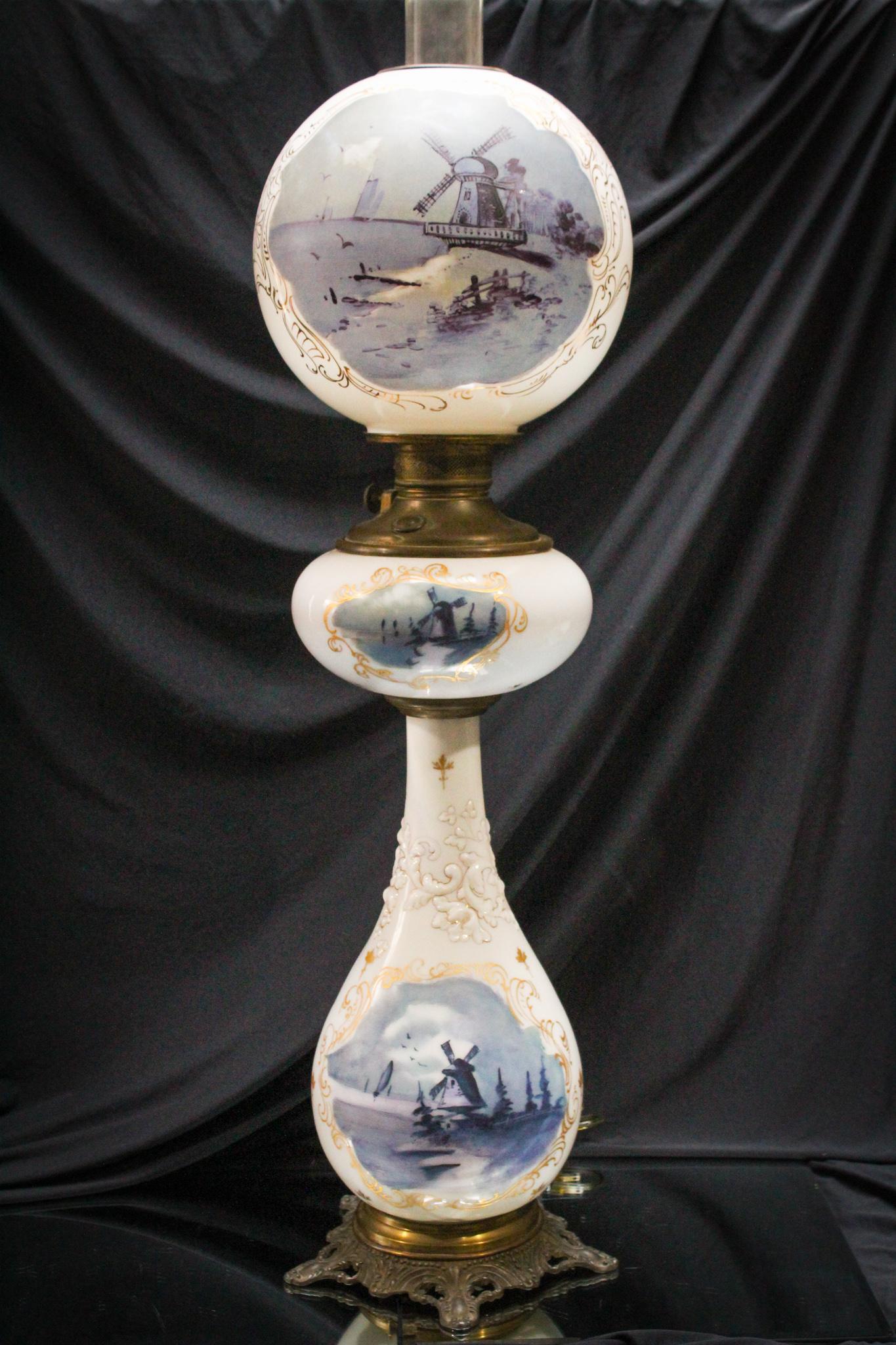 Mt. Washington Pairpoint Delft Victorian Banquet Lamp (1 of 12)