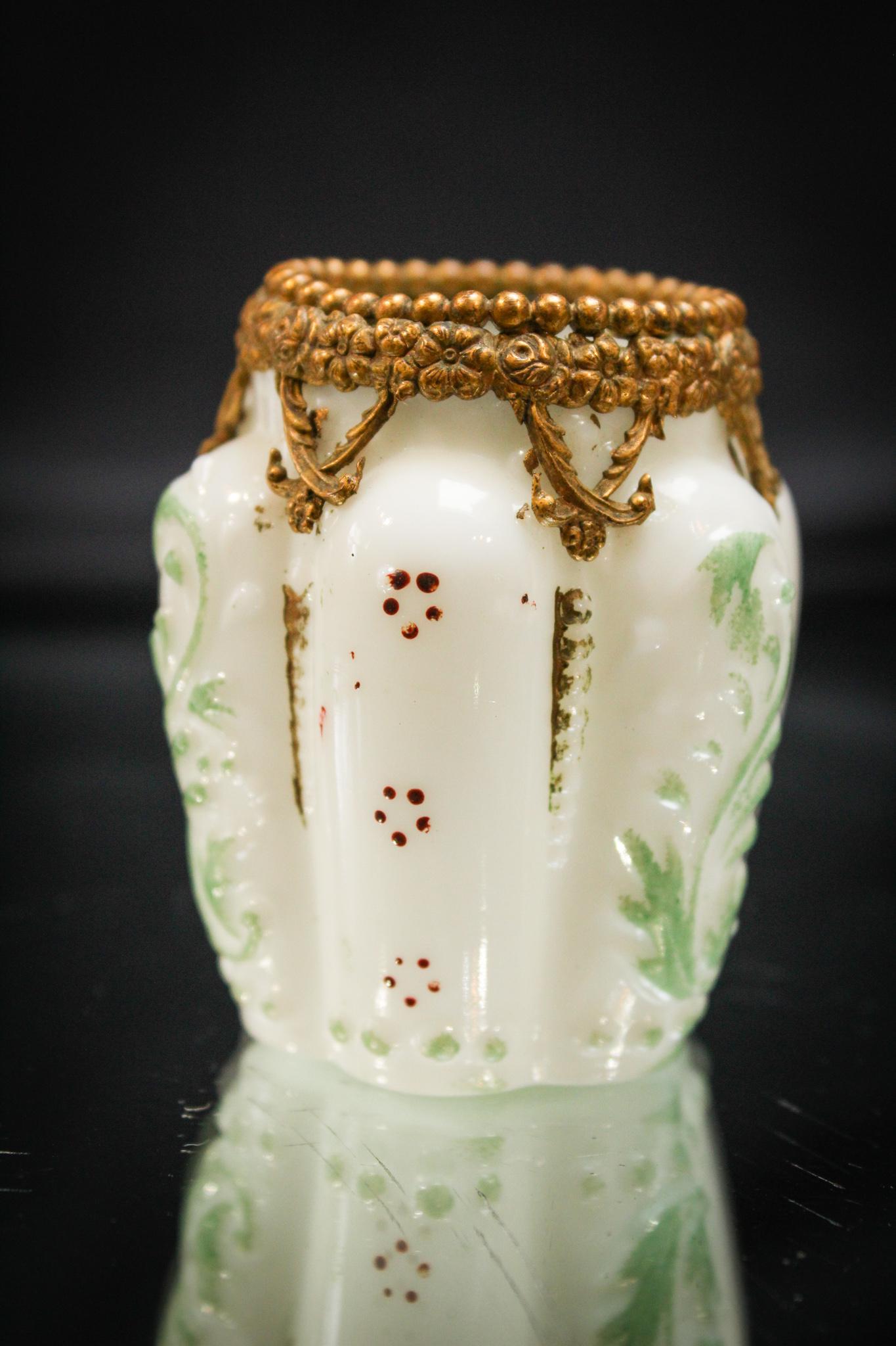 Scarce Northwood Panelled Sprig Victorian Toothpick w/ Ormulu Trim (1 of 4)