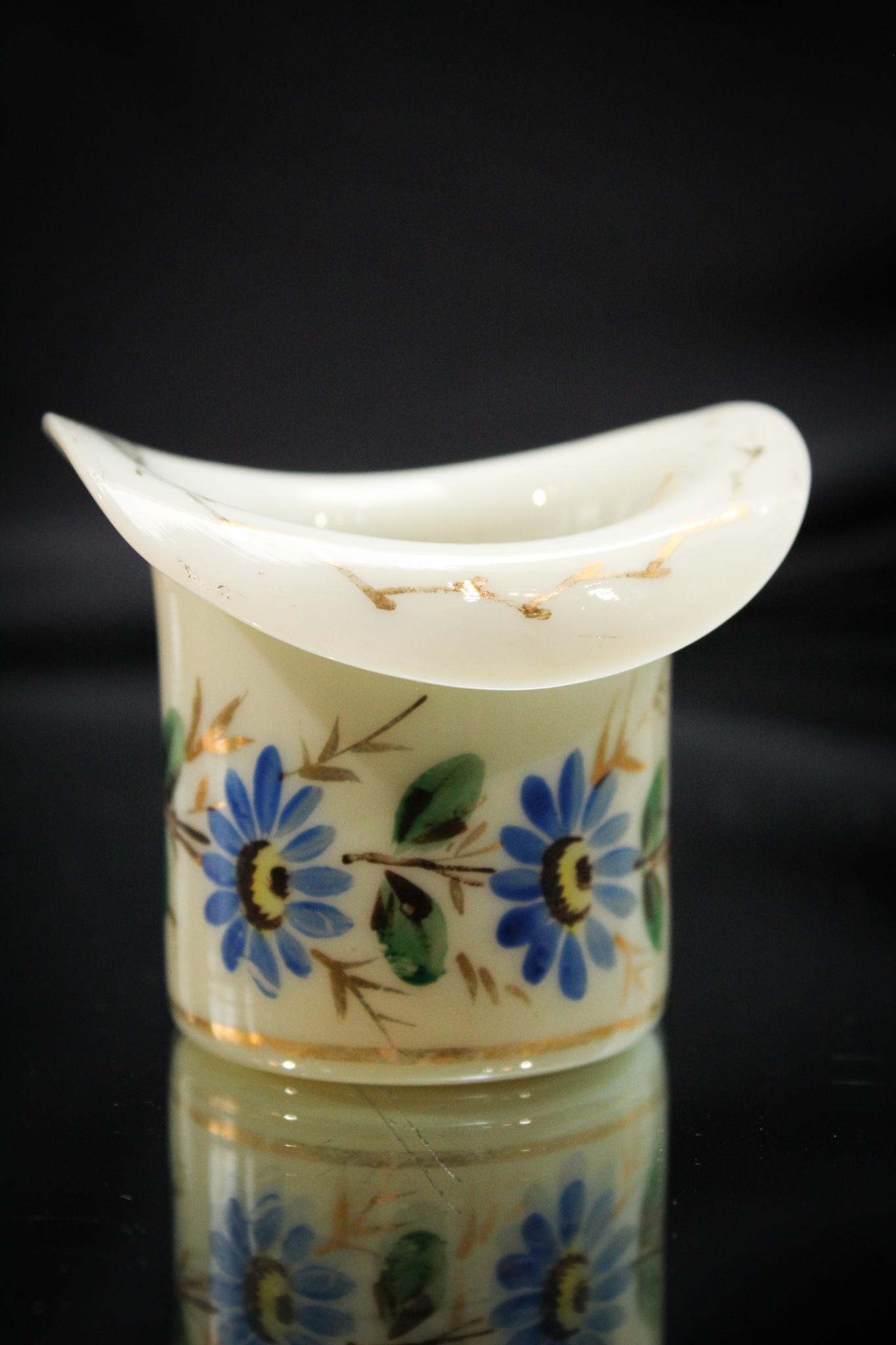 Victorian Gilt Enamel Victorian Bristol Glass Hat Toothpick Holder (1 of 4)