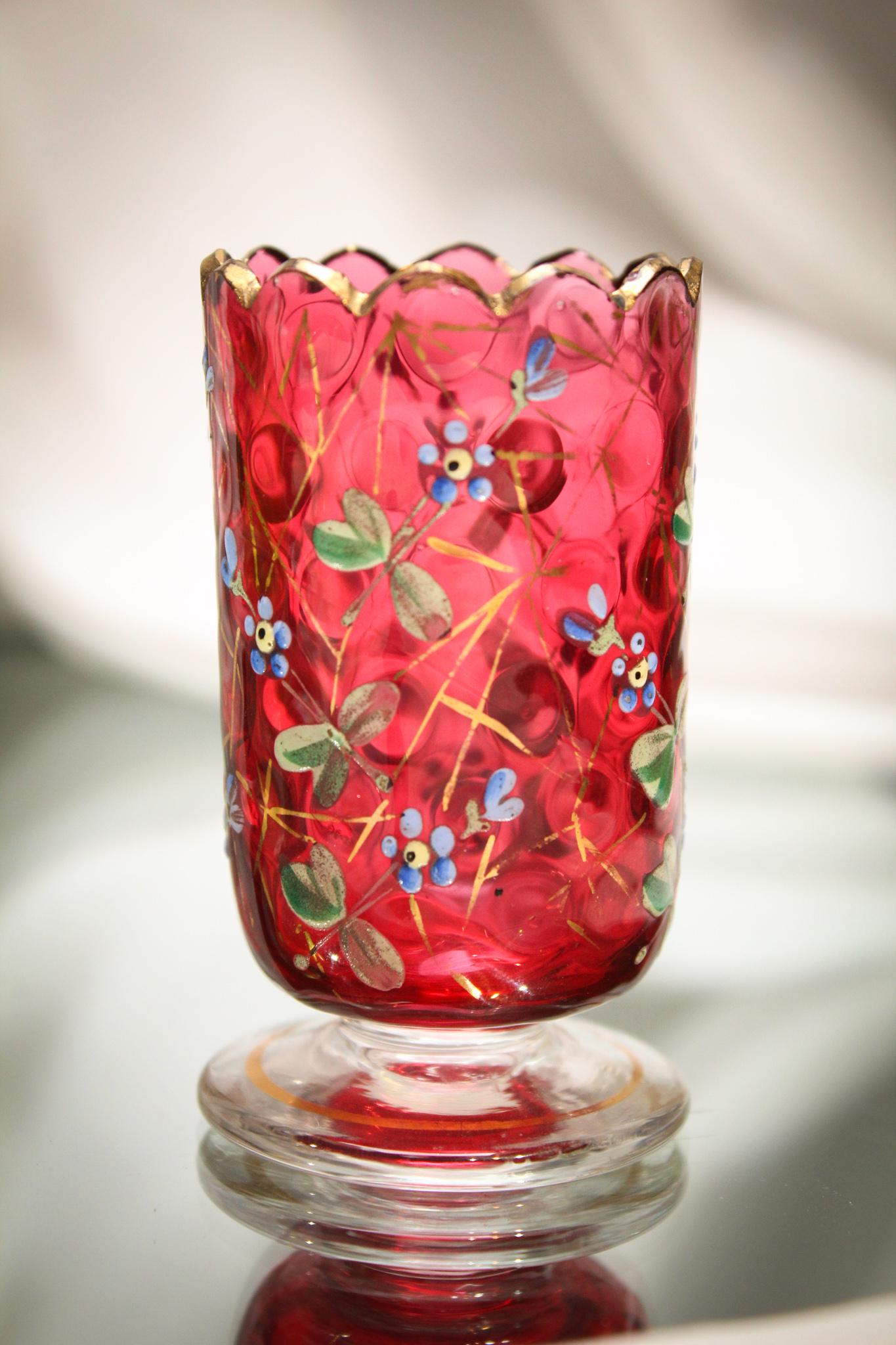 Victorian Enameled Pedestal Toothpick Holder (1 of 3)