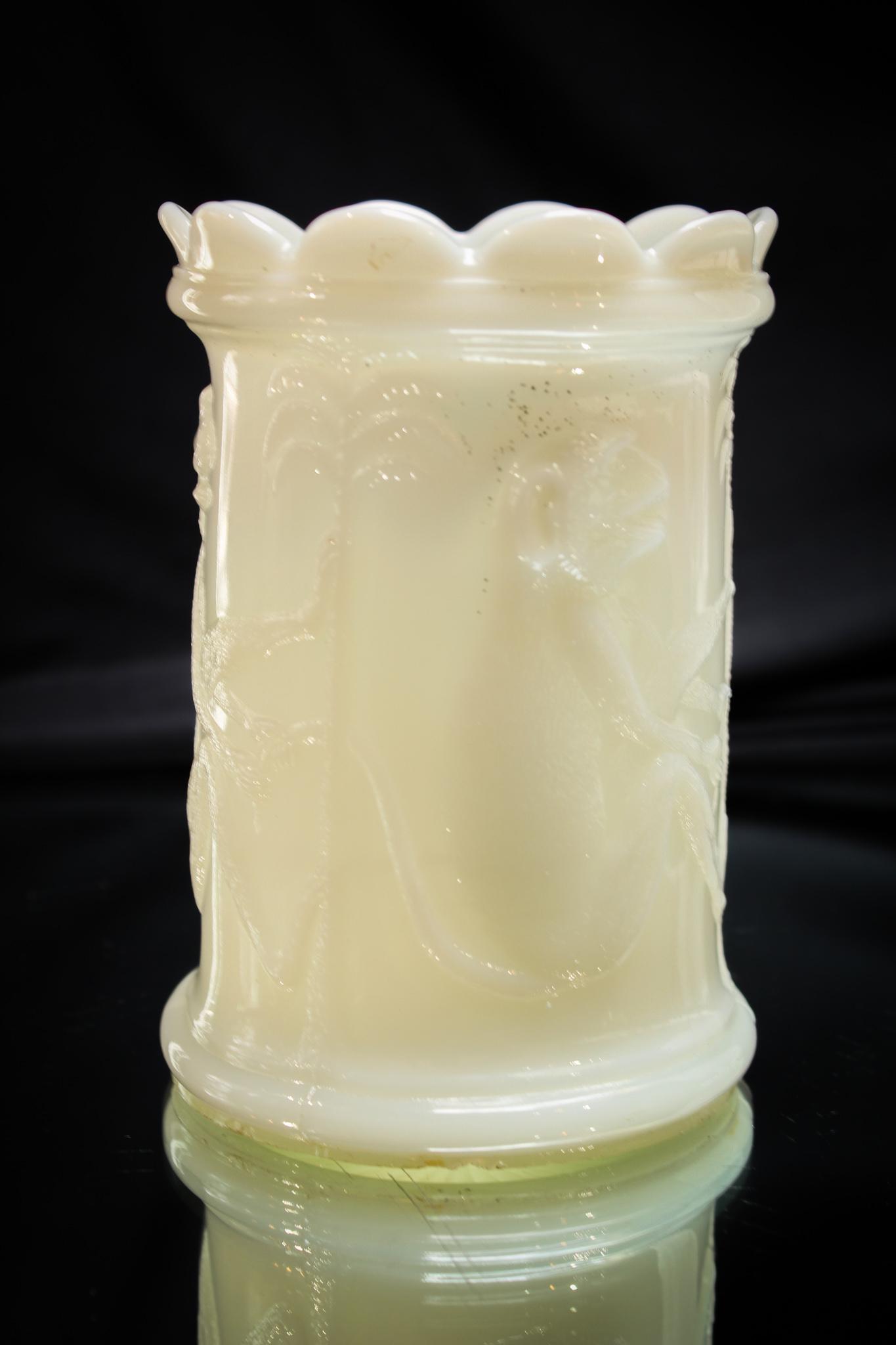 Valley Glass Monkey/Darwin Milk Glass Lg. Spooner/Sm Celery (1 of 4)