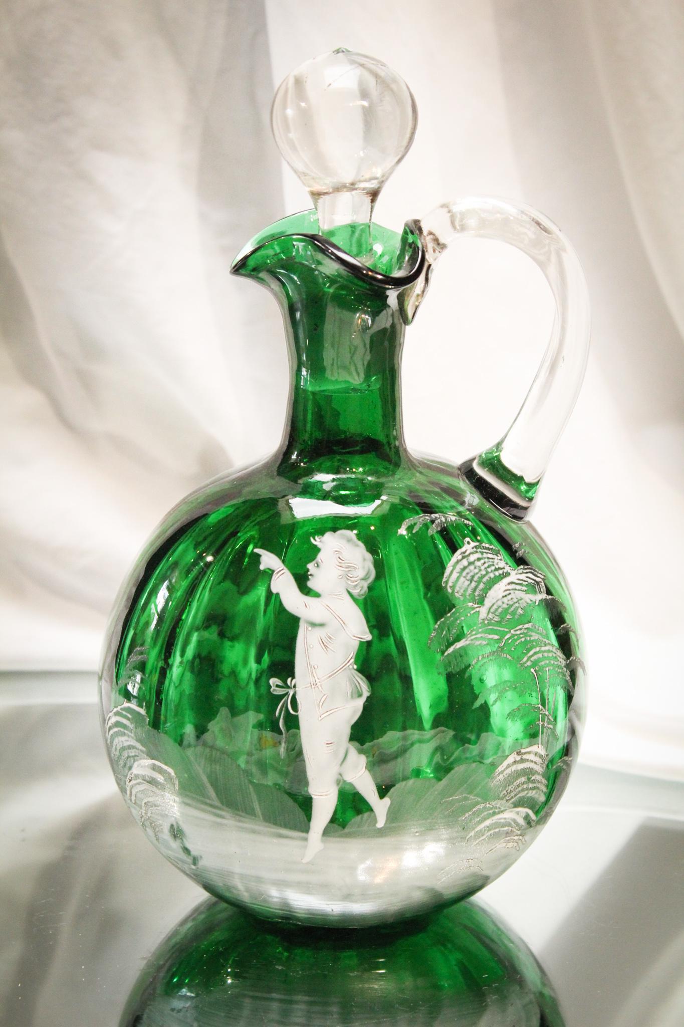 Victorian Mary Gregory Glass Enameled Decanter (1 of 4)
