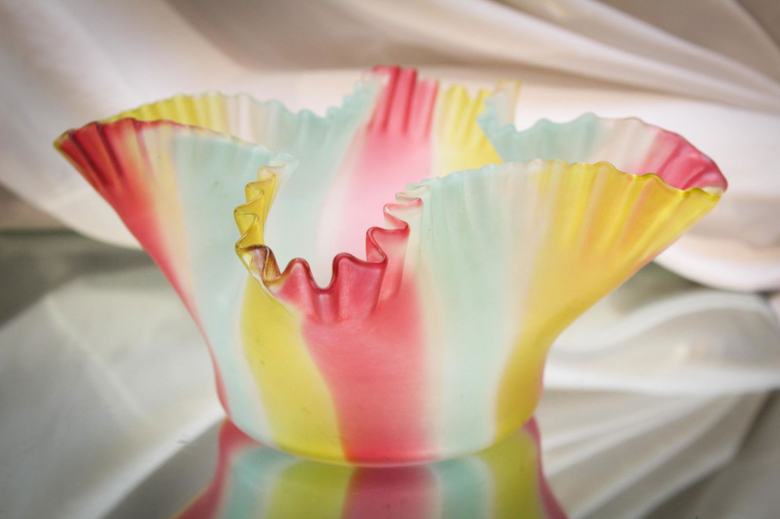 Vivid Rainbow Victorian Art Glass Fairy Lamp Base (1 of 5)