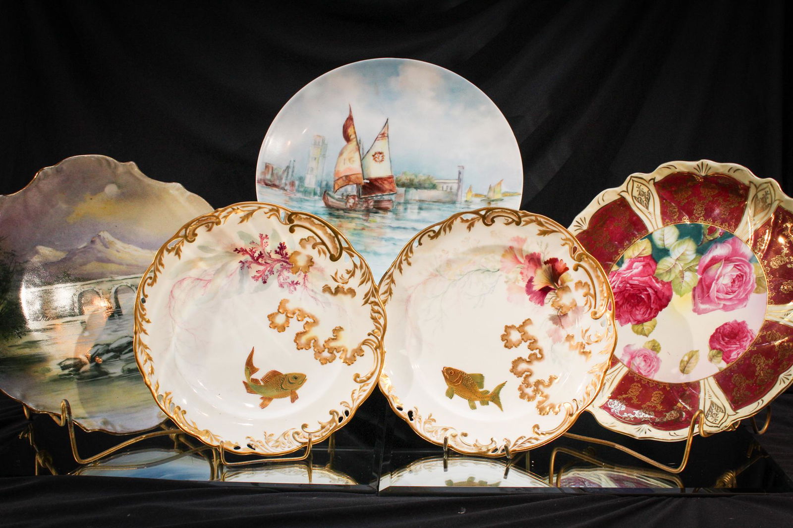 5 pc Lot French & English Porcelain Assorted plates (1 of 8)