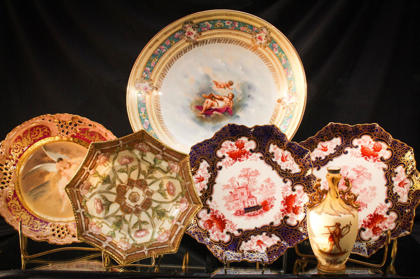 6 pc Lot Victorian Germany Nippon Porcelain Plates &more (1 of 11)