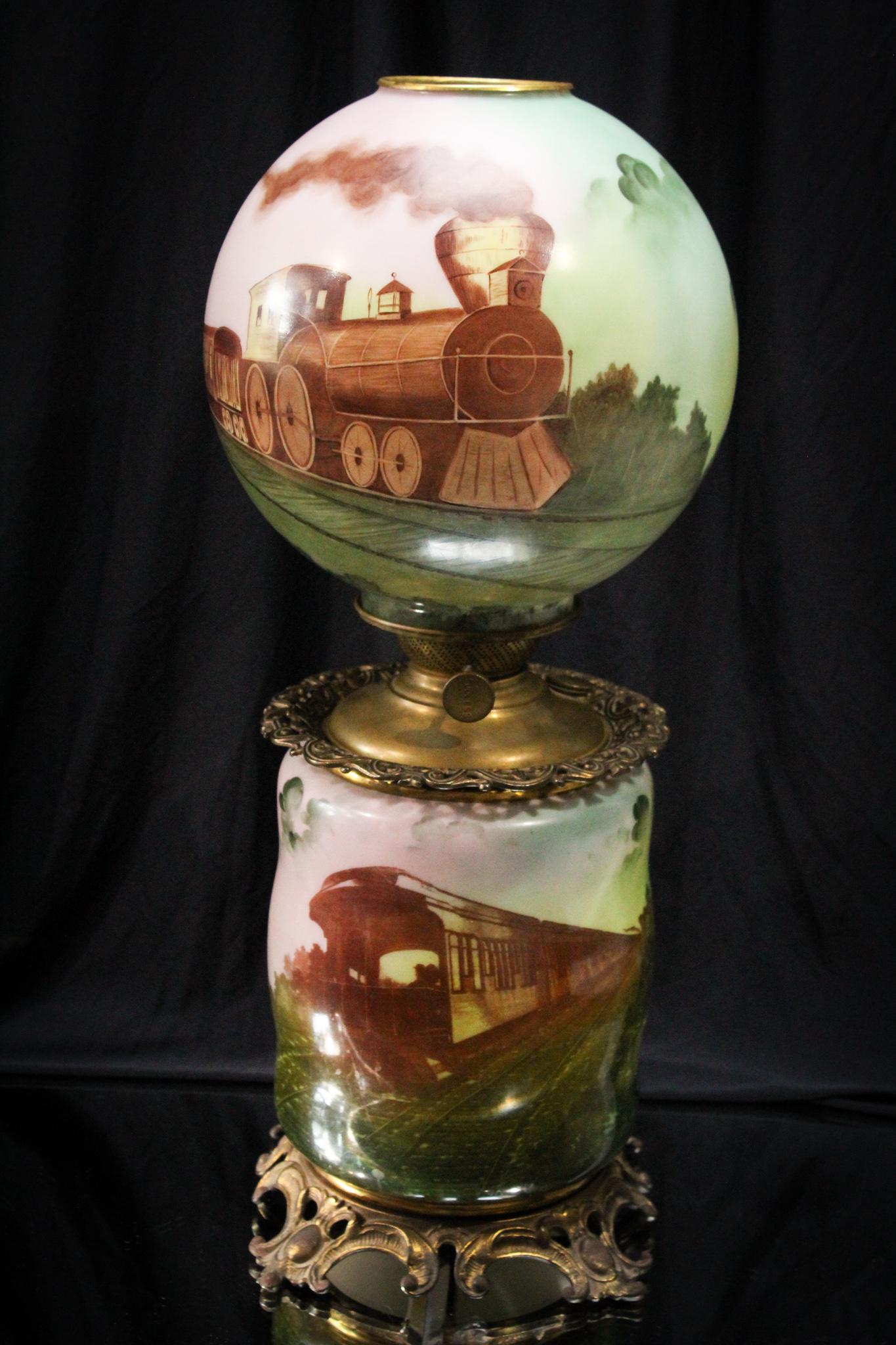 Victorian Train DÃ©cor Gone With the Wind Parlor Oil Lamp (1 of 9)