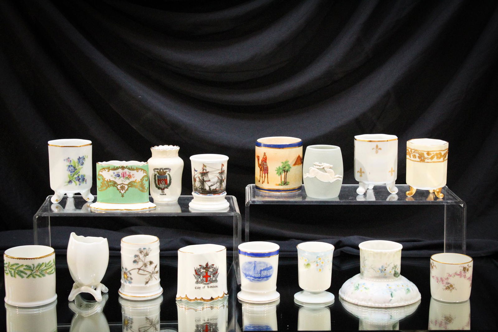 Mega Magnum Auctions Lot 16 English & French Toothpick Holders: Folks, if you can't find some rare goodies in this lot of 16 toothpicks, we're not sure what to tell you. Quite the array with most being English and French Makers. Tallest measures 2 7/8".