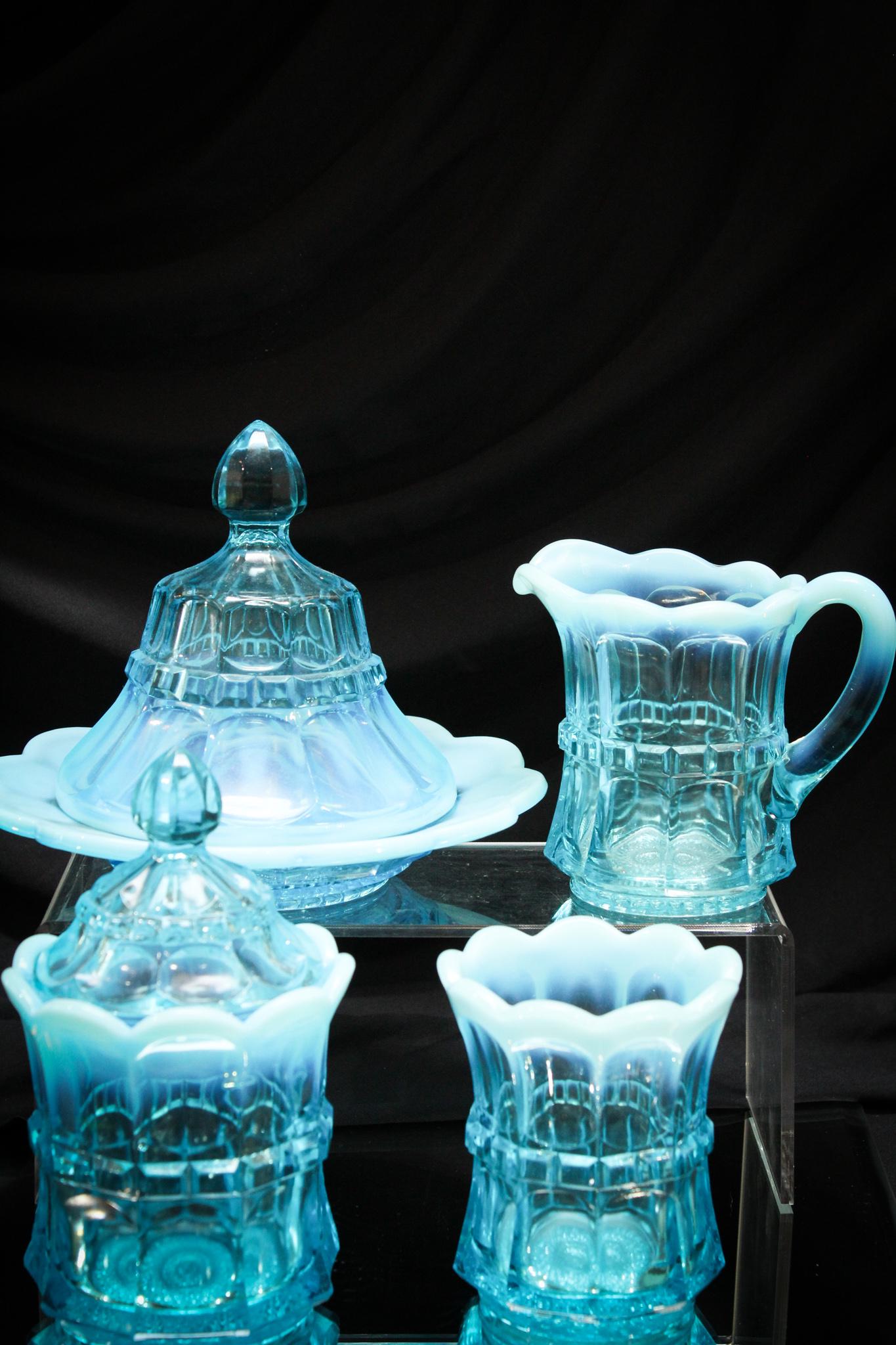 Northwood Blue Opalescent Regal 4 pc. Table Set (1 of 13)
