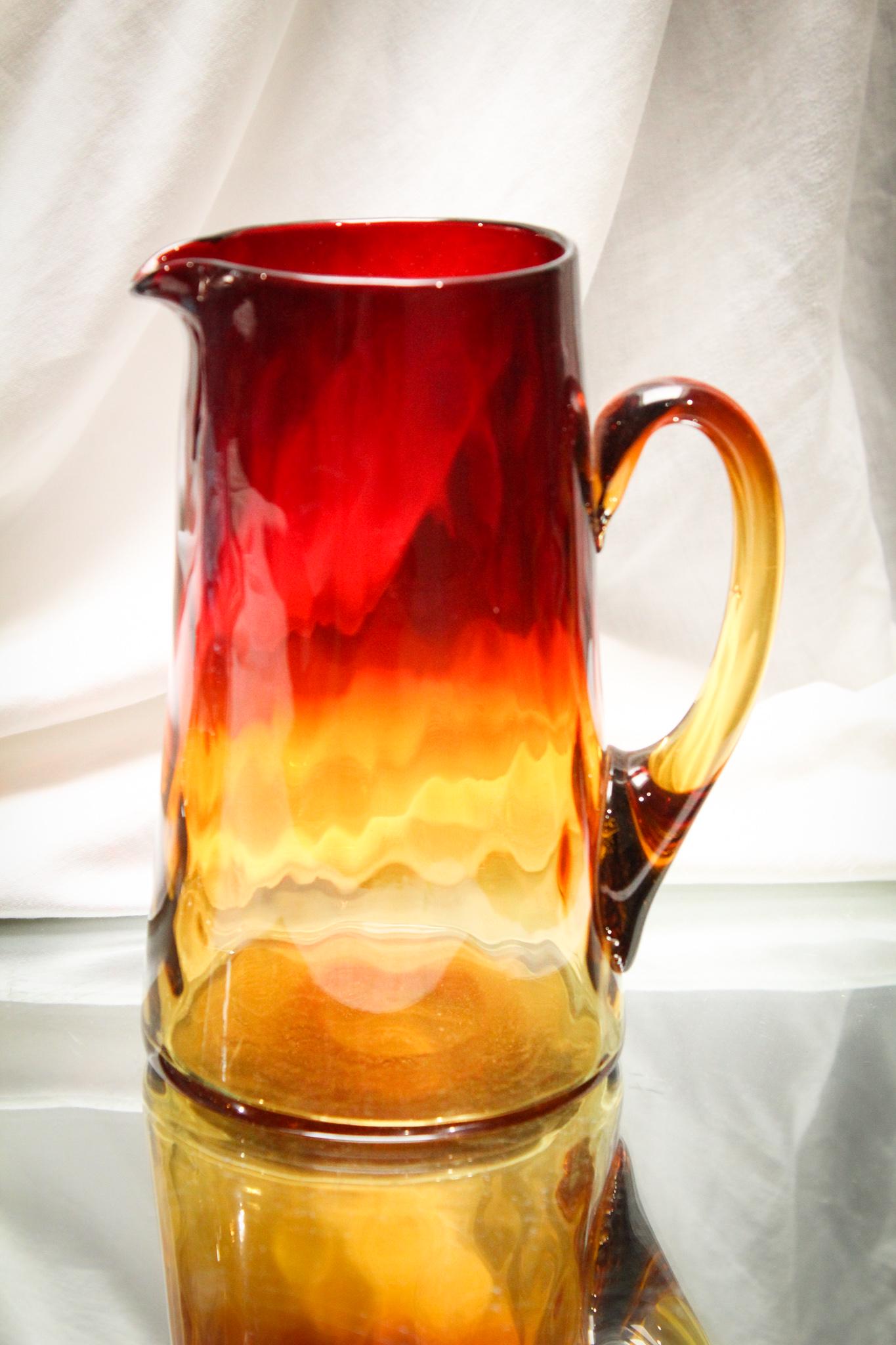 Victorian Amberina Glass Milk Pitcher (1 of 5)