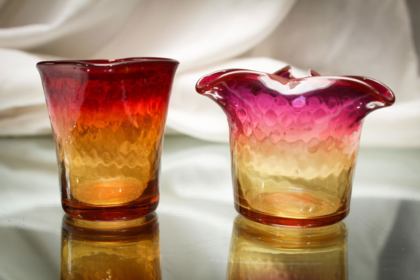 2 pc. Lot Victorian Amberina Toothpick Holders (1 of 7)