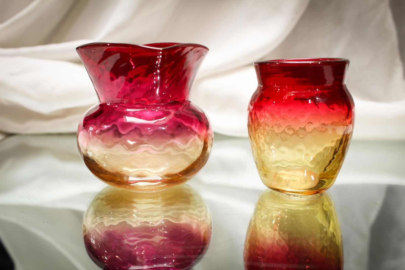 2 pc. Lot Victorian Amberina Toothpick Holders (1 of 8)