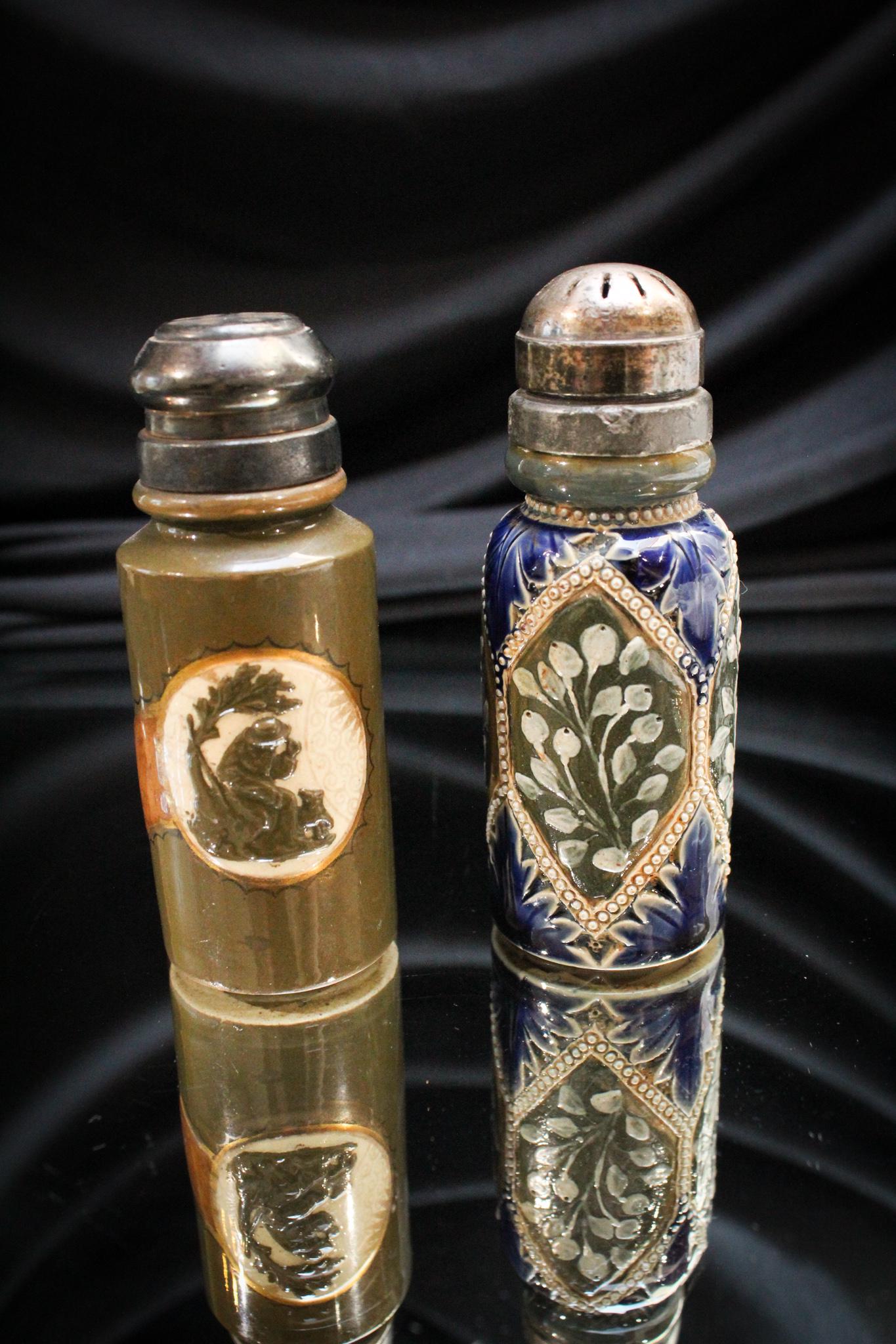 2 pc. Lot Doulton Lambeth Stoneware glazed Salt Shakers (1 of 8)